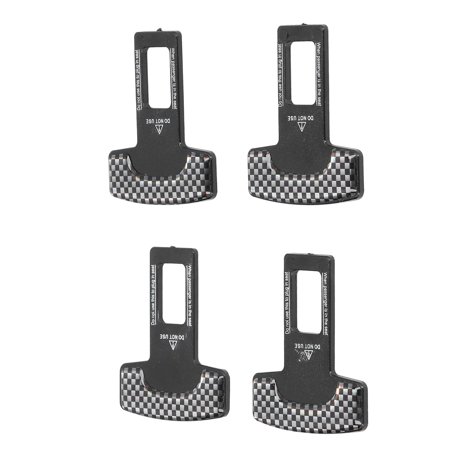 4PCS/Set Car Seat Safety Belt Stopper Buckles Alarm Canceler Carbon Fiber view 2