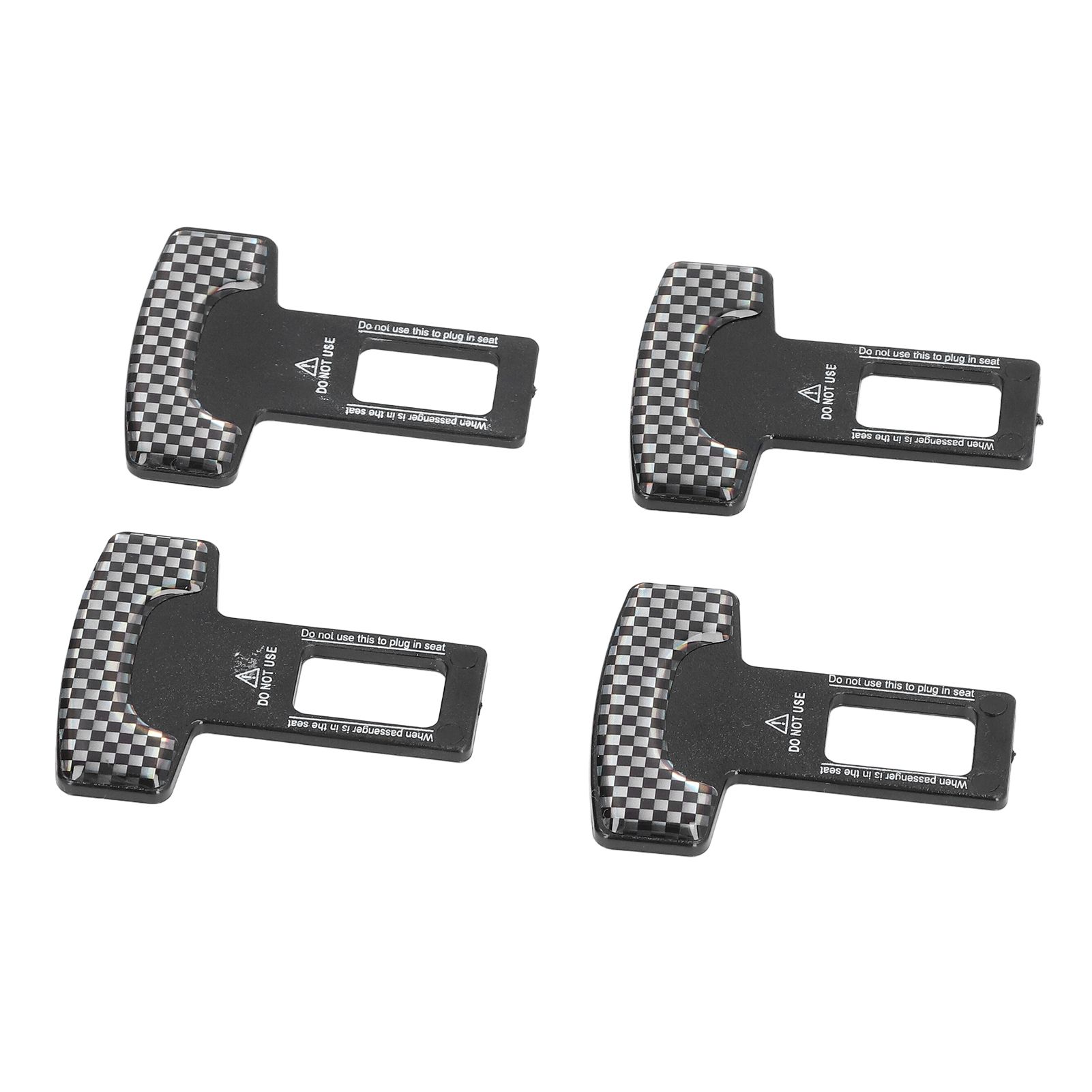4PCS/Set Car Seat Safety Belt Stopper Buckles Alarm Canceler Carbon Fiber view 3