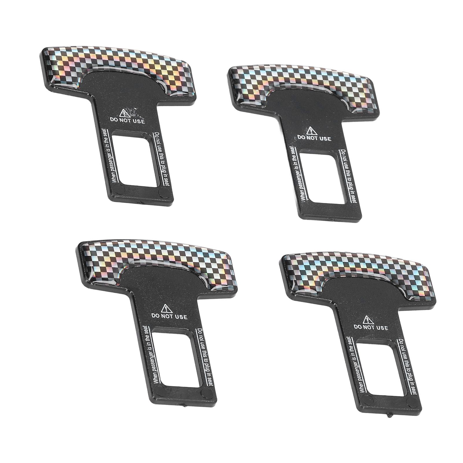 4PCS/Set Car Seat Safety Belt Stopper Buckles Alarm Canceler Carbon Fiber view 4