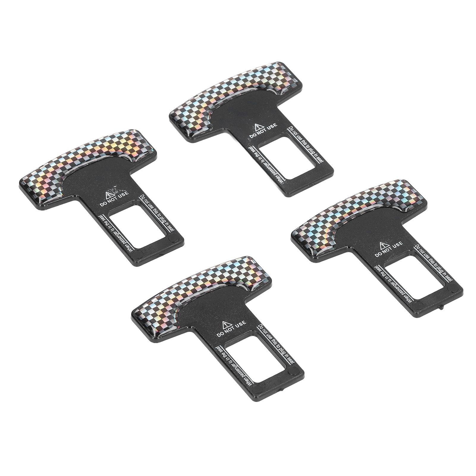 4PCS/Set Car Seat Safety Belt Stopper Buckles Alarm Canceler Carbon Fiber view 5