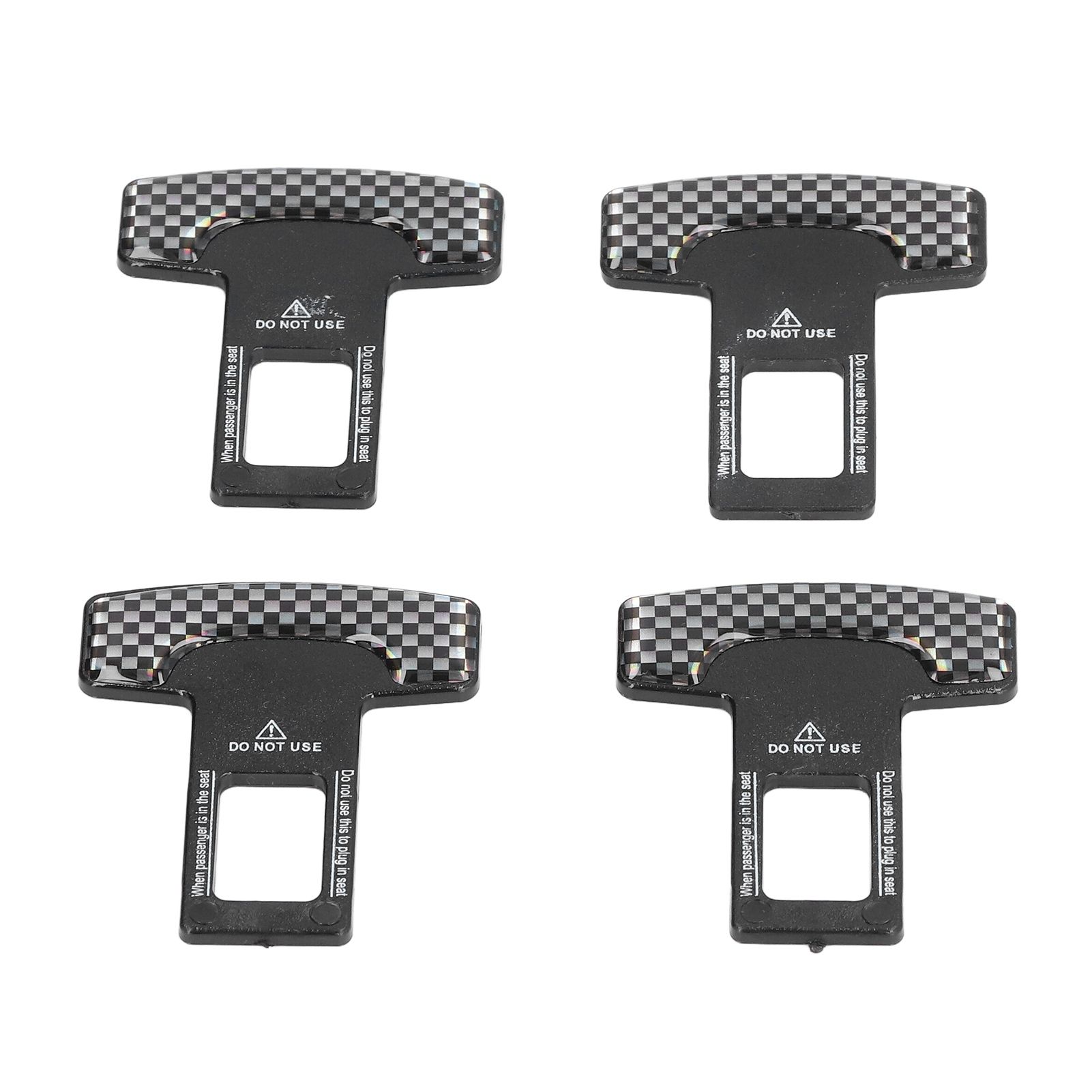 4PCS/Set Car Seat Safety Belt Stopper Buckles Alarm Canceler Carbon Fiber view 6