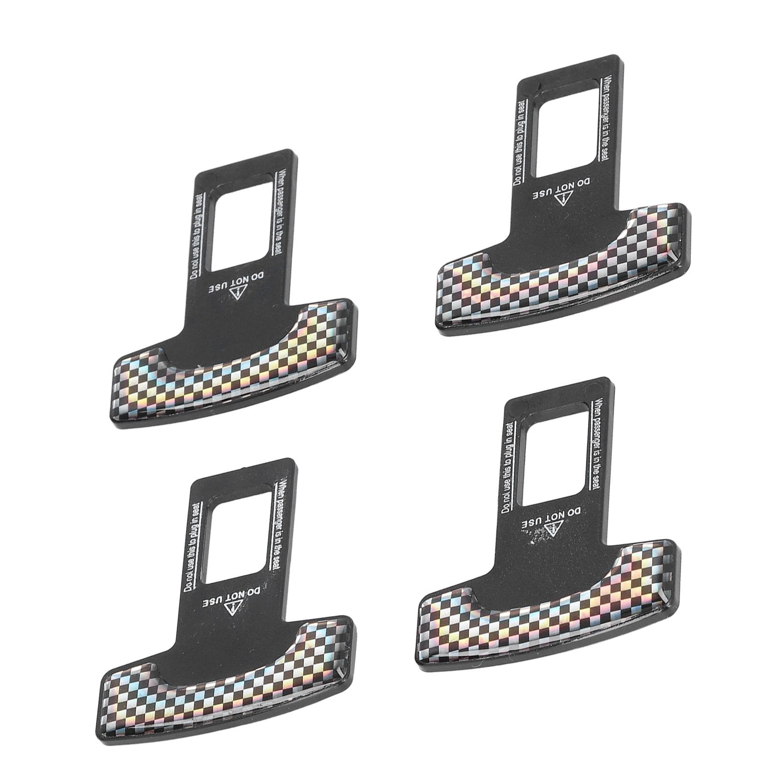 4PCS/Set Car Seat Safety Belt Stopper Buckles Alarm Canceler Carbon Fiber view 7