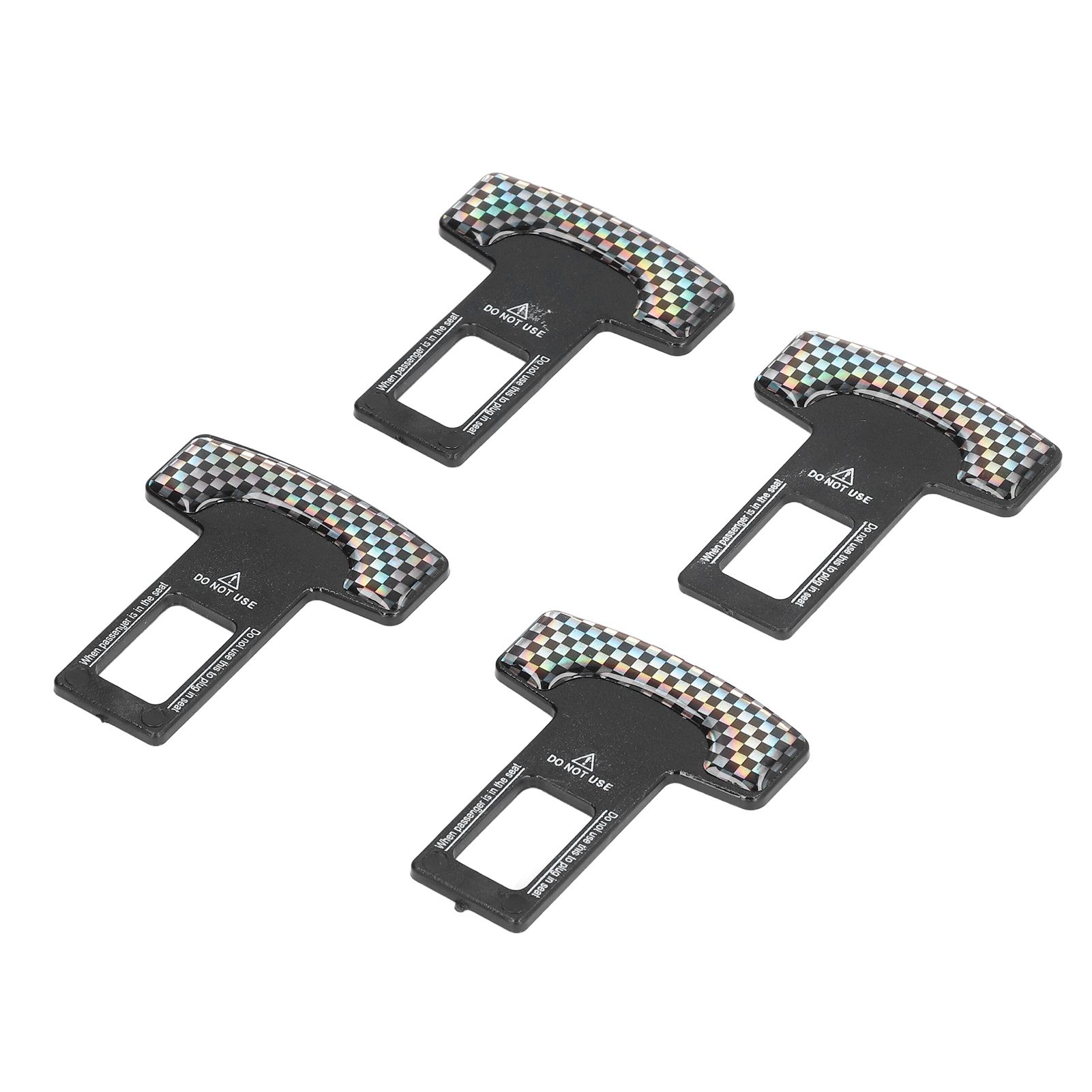 4PCS/Set Car Seat Safety Belt Stopper Buckles Alarm Canceler Carbon Fiber view 9