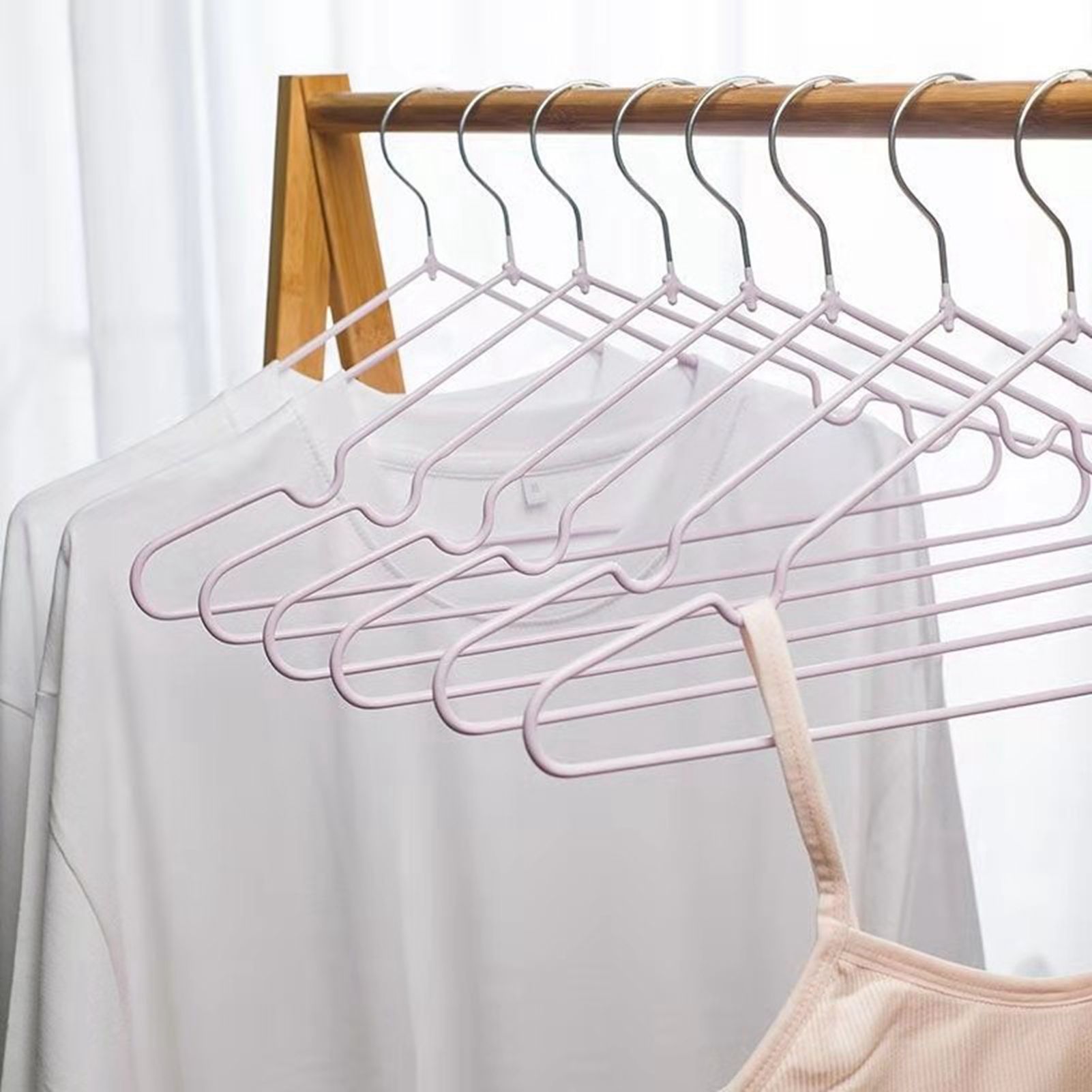 10PCS 40cm Clothing Hanger Coat Hanger Clothes Drying Rack Stainless Steel view 8