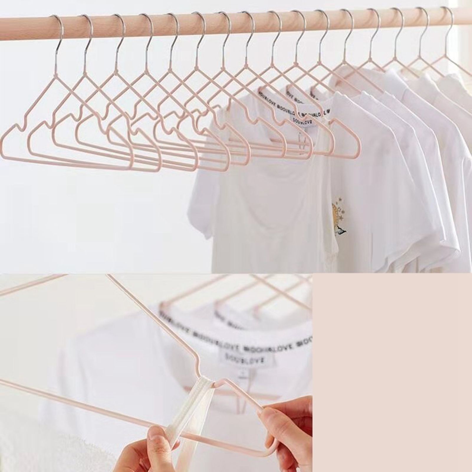 10PCS 40cm Coat Clothes Hanger Stainless Steel Drying Clothes Rack Laundry view 3