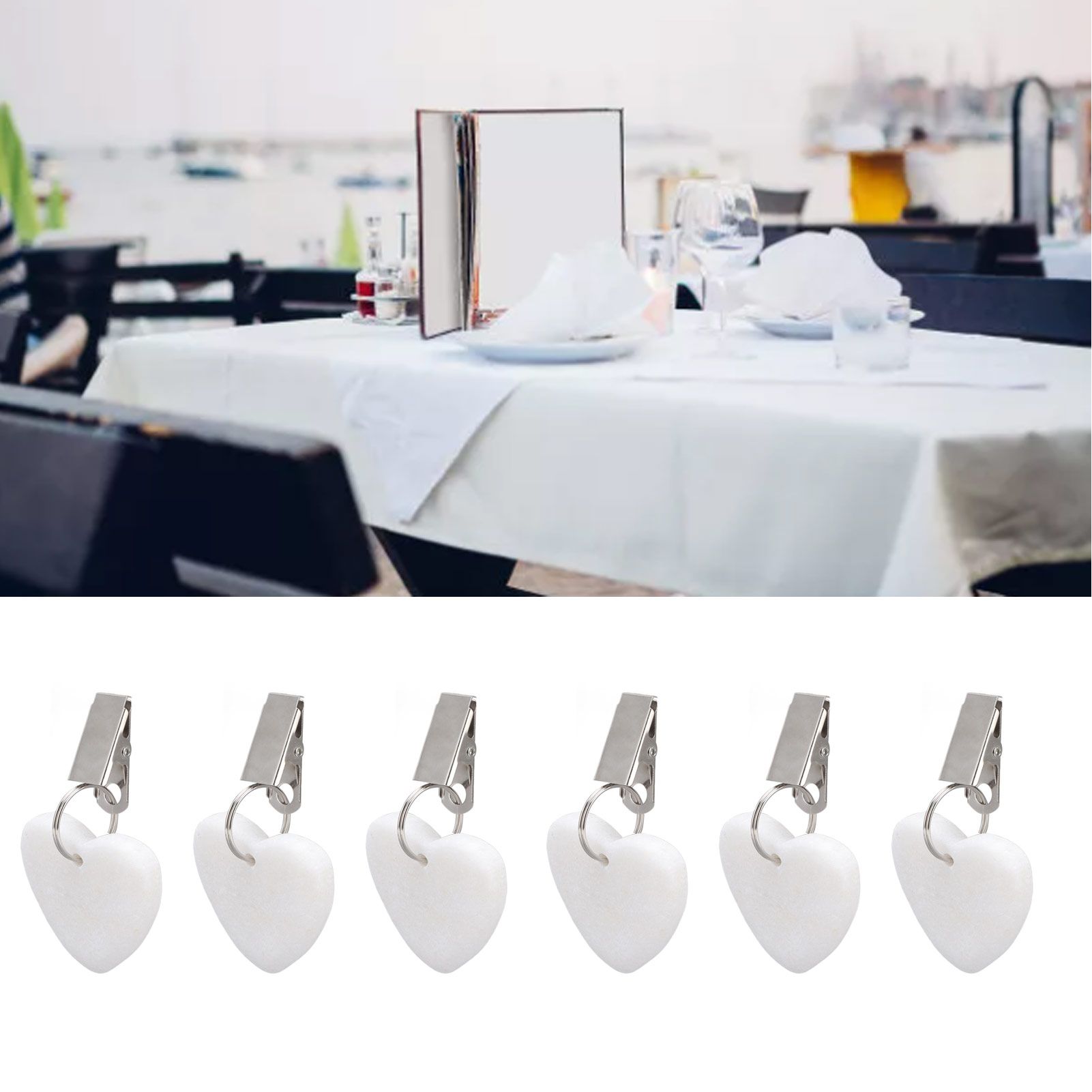 6Pcs Tablecloth Weights Marble Stainless Steel Small Size Waterproof Rustproof view 11