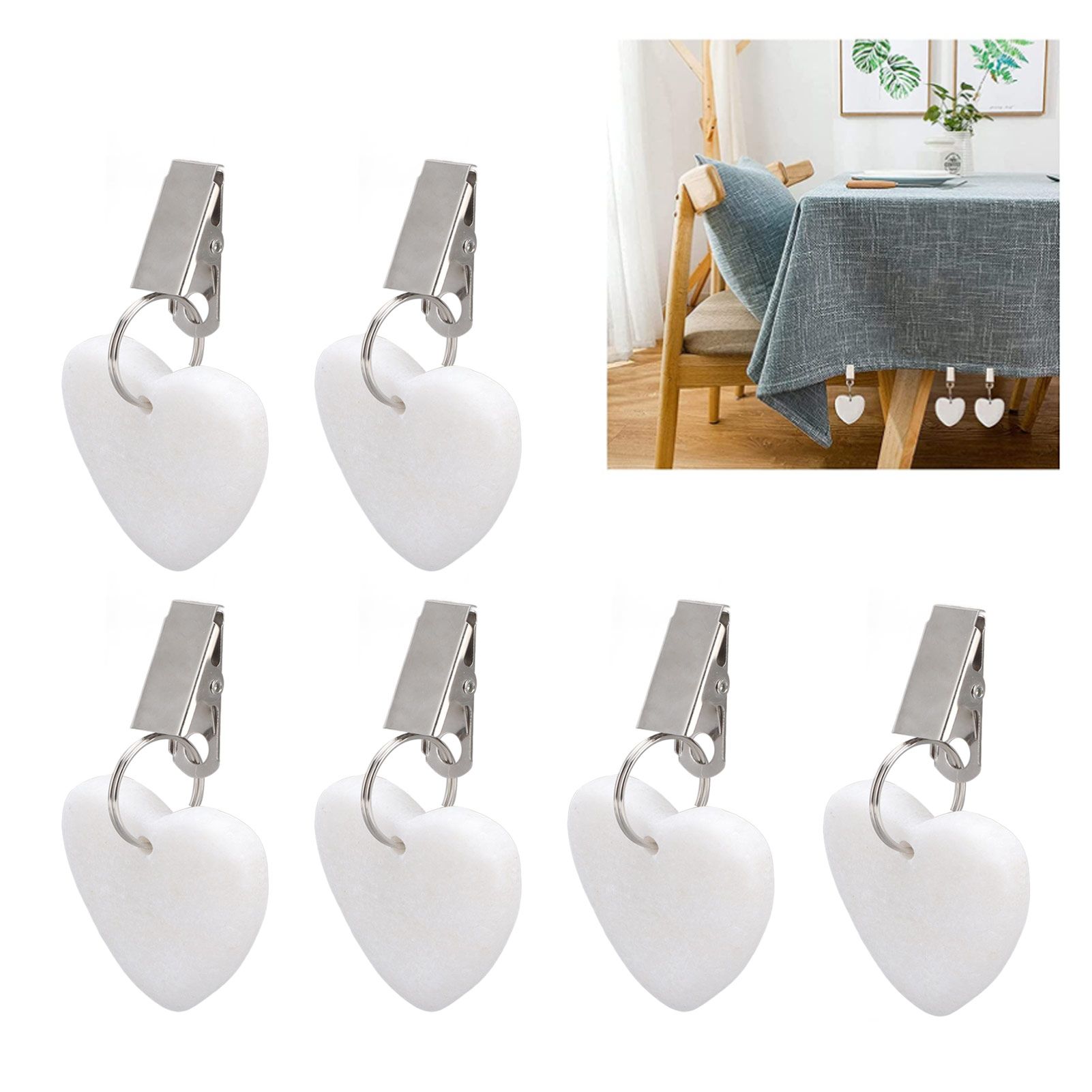 6Pcs Tablecloth Weights Marble Stainless Steel Small Size Waterproof Rustproof view 12