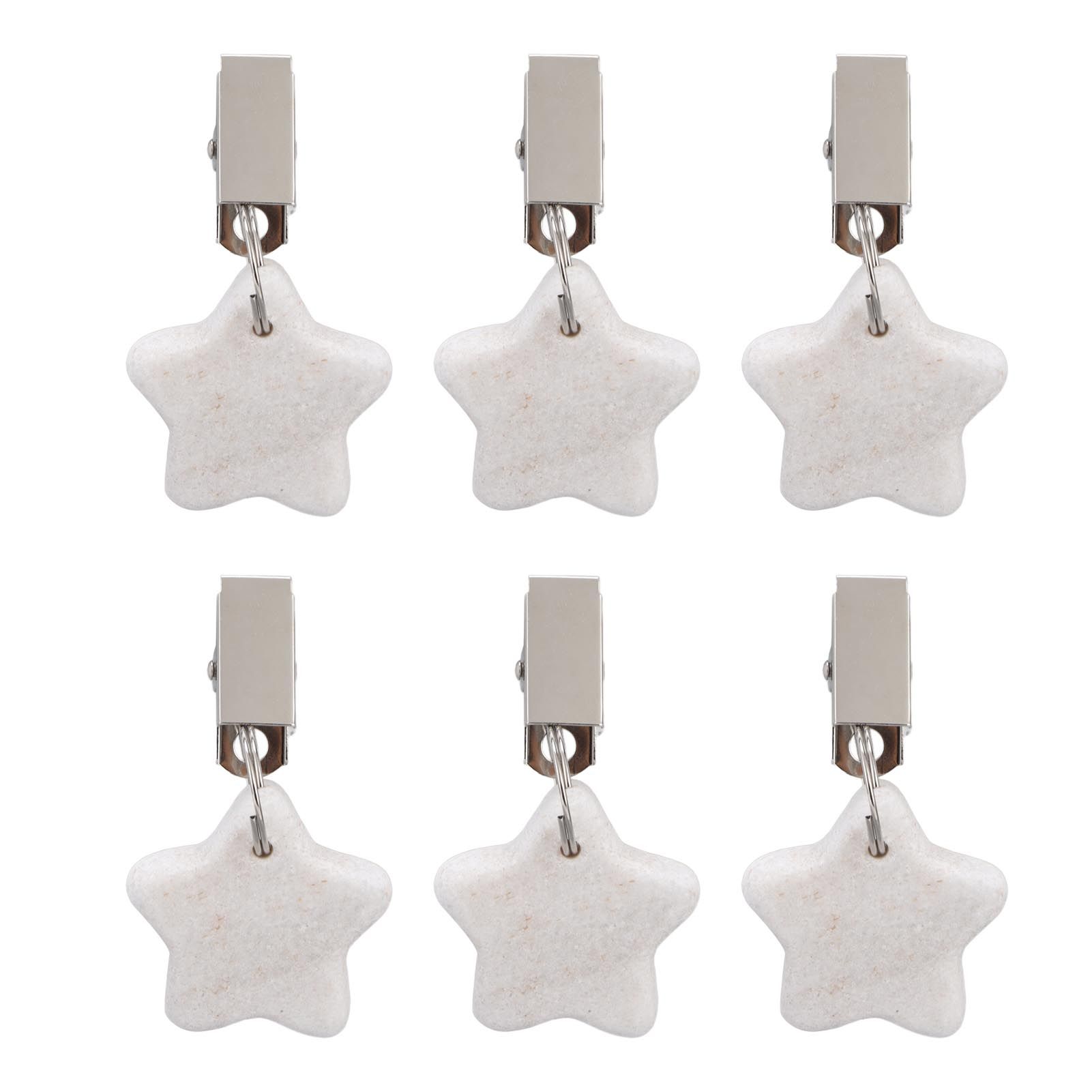 6Pcs Tablecloth Weights Marble Stainless Steel Small Size Waterproof Rustproof view 5