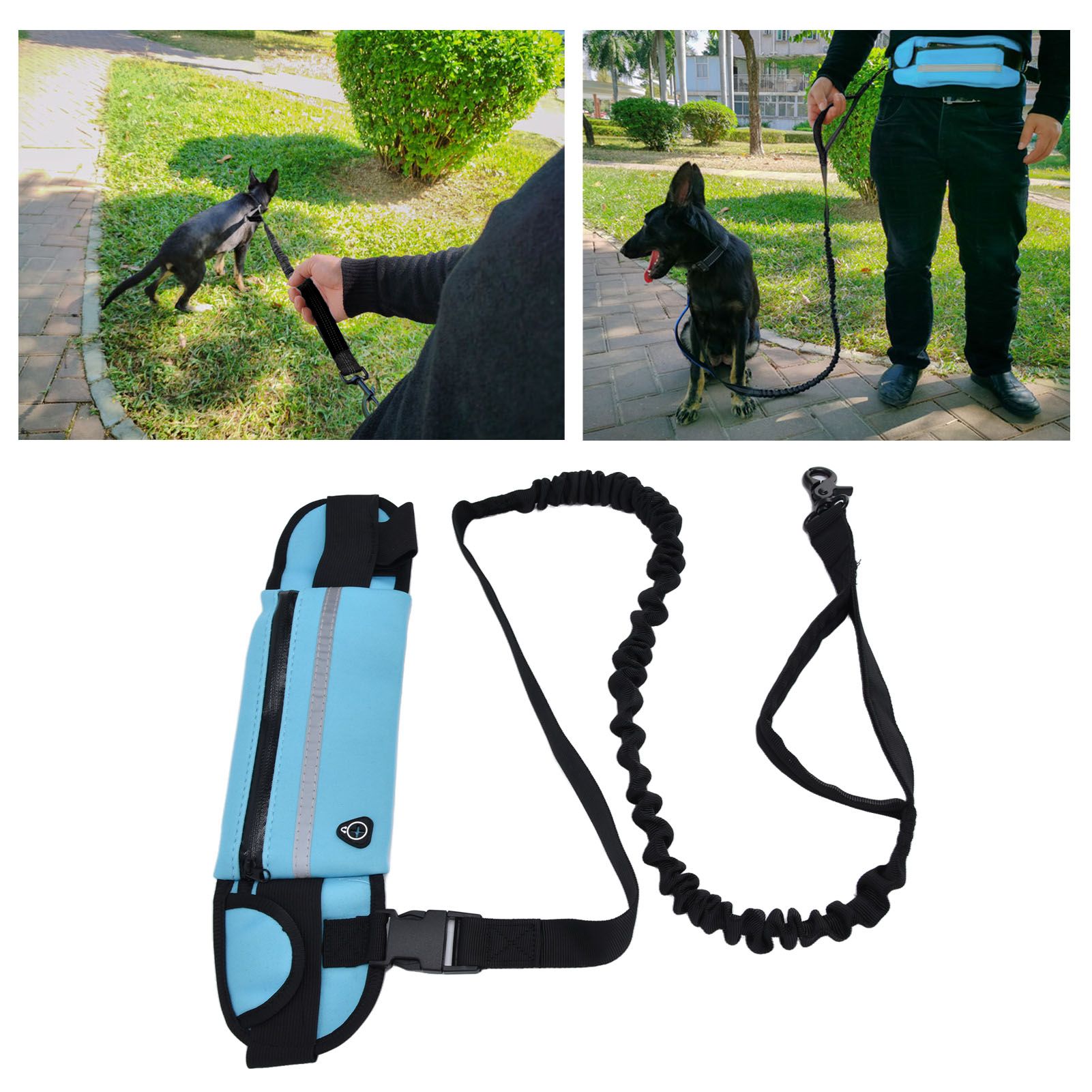 Sports Belt Bag Leash Set Reflective Elastic Explosion Proof Dog Running view 12