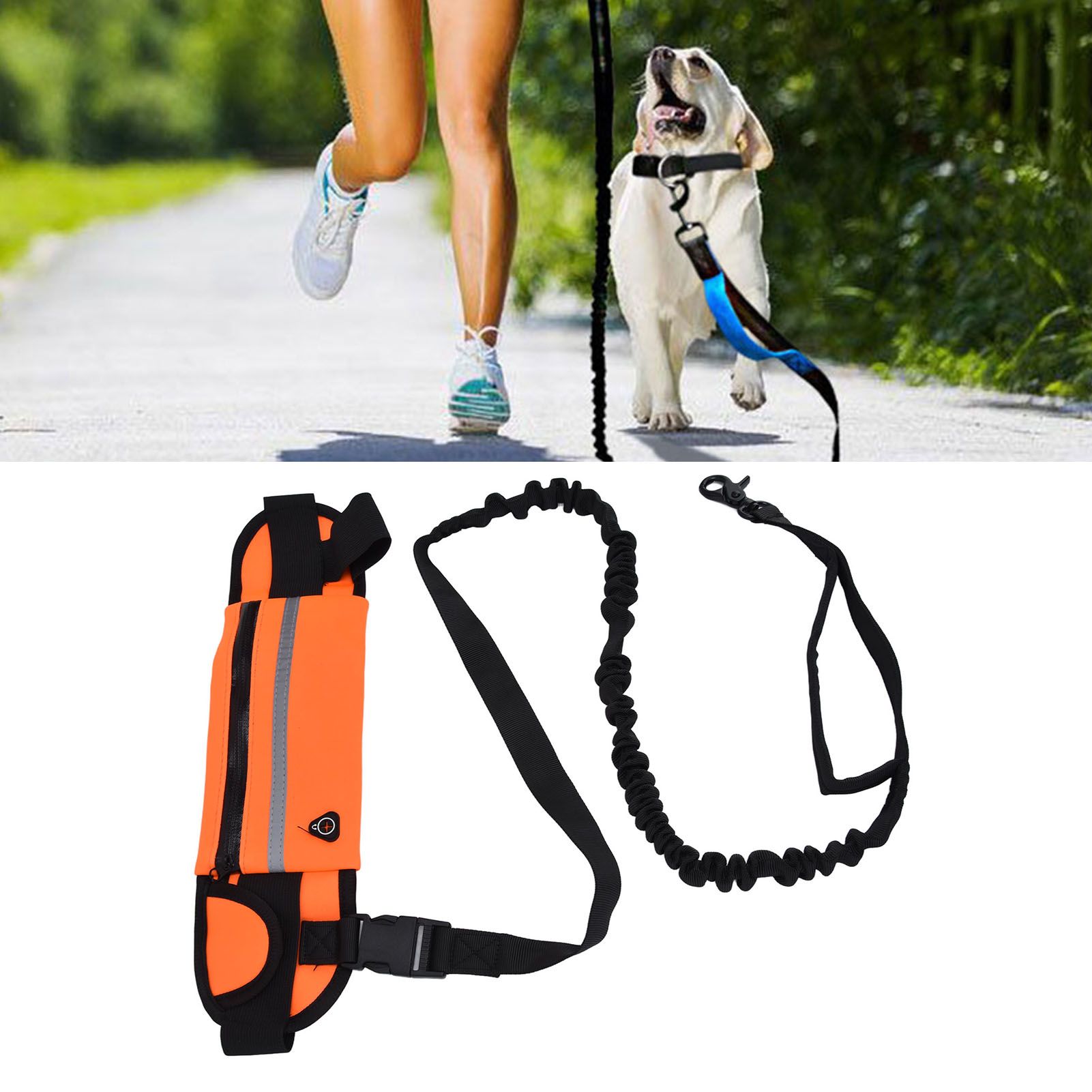 Hands Free Dog Leash Detachable Zipper Bag Reflective Strip Design Hands Free view 12