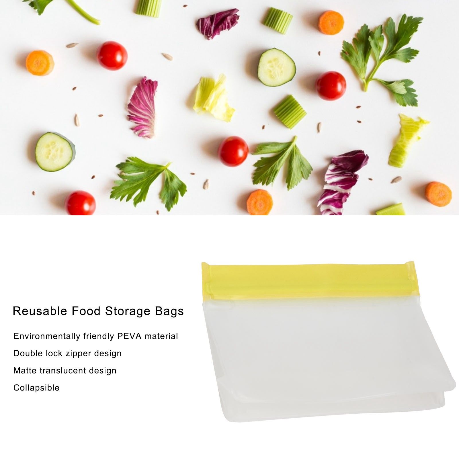 Silicone Bags Environmentally Friendly Leakproof Reusable Food Vegetables view 14