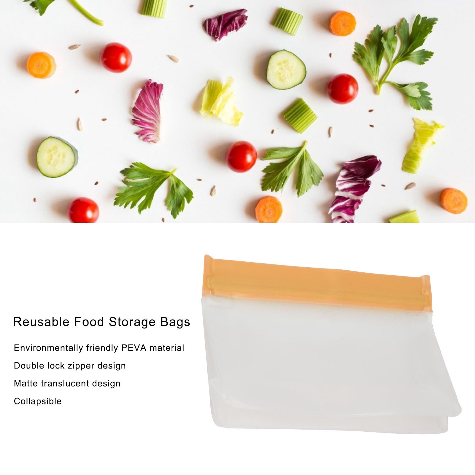 Silicone Bags Environmentally Friendly Leakproof Reusable Food Vegetables view 14