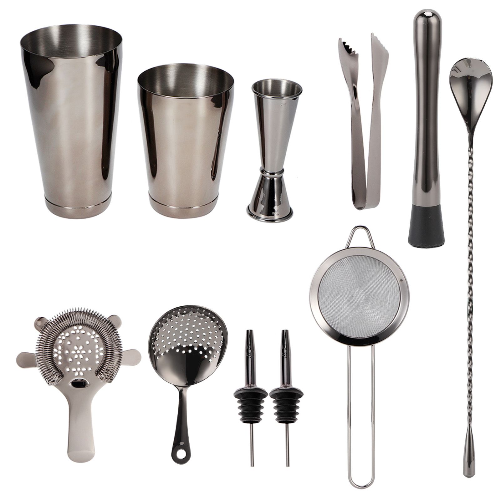 11PCS/Set Cocktail Shaker Set Bartender Kit Cocktail Strainer Stainless Steel view 2