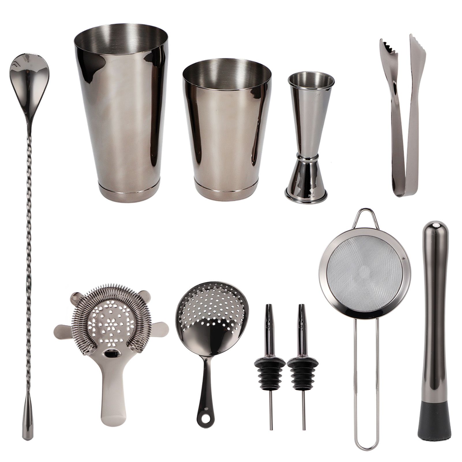 11PCS/Set Cocktail Shaker Set Bartender Kit Cocktail Strainer Stainless Steel view 3