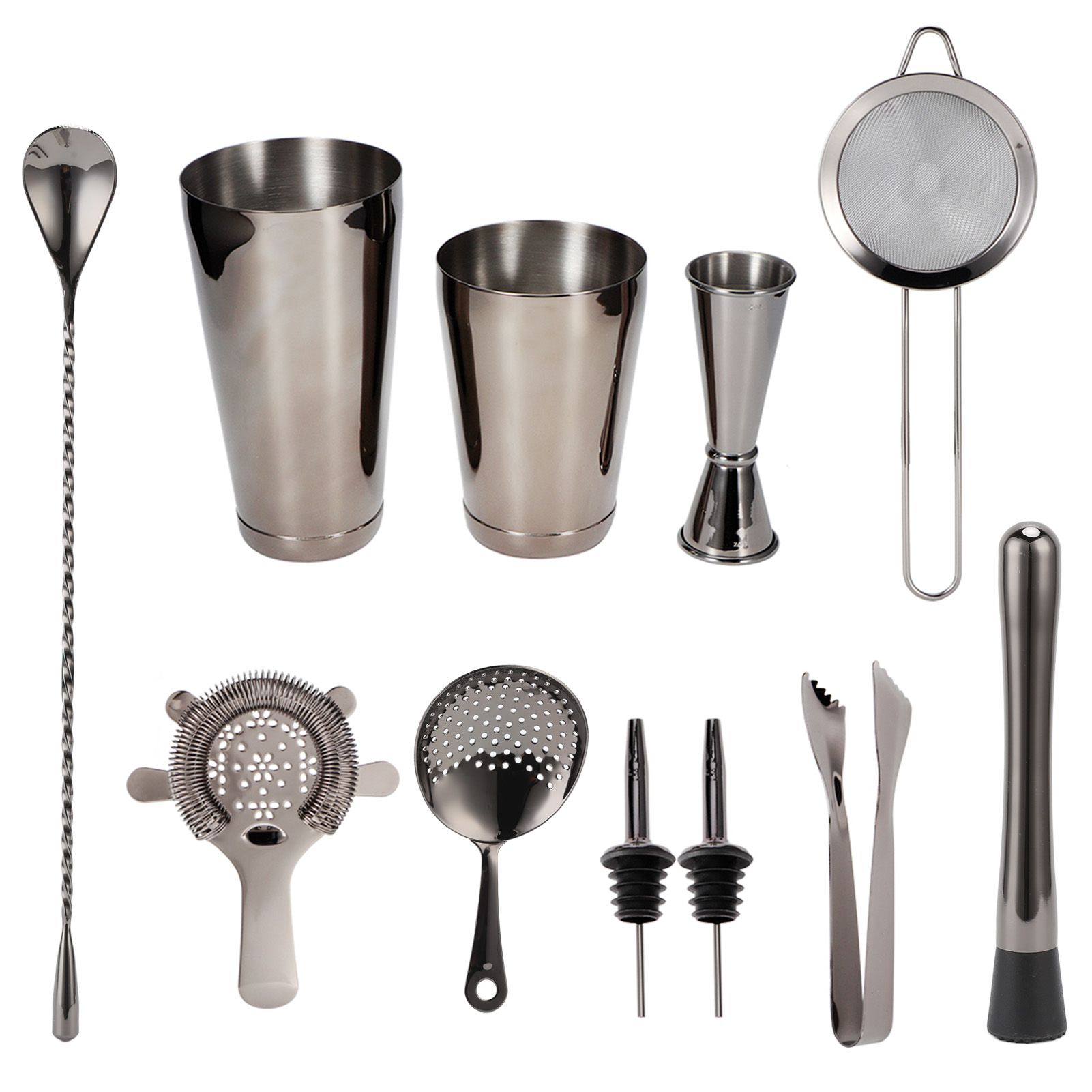 11PCS/Set Cocktail Shaker Set Bartender Kit Cocktail Strainer Stainless Steel view 4