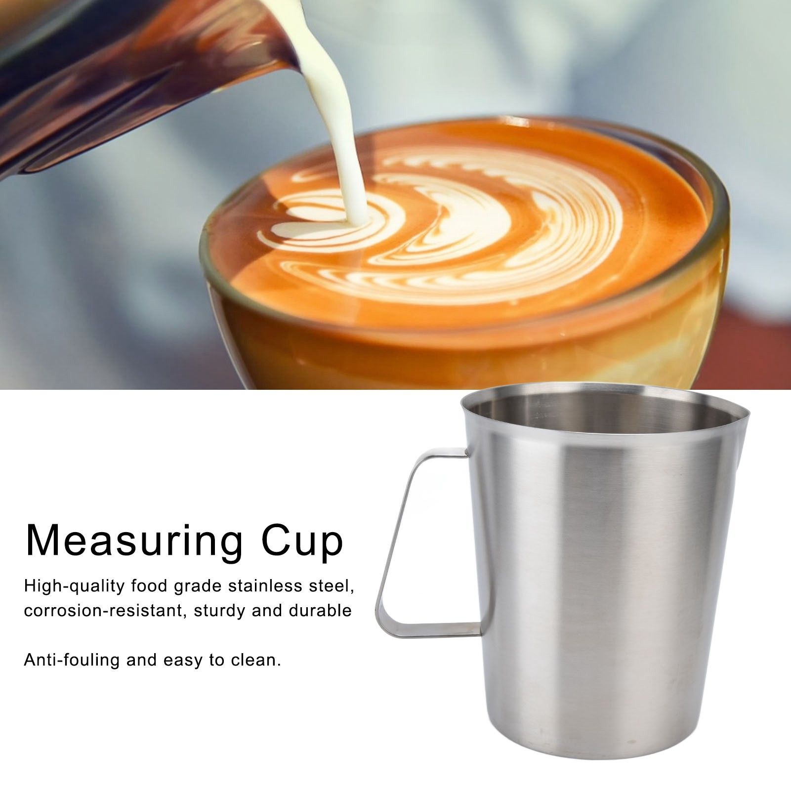 Measuring Cup 304 Stainless Steel CorrosionResistant Coffee Milk Frothing Cup view 15