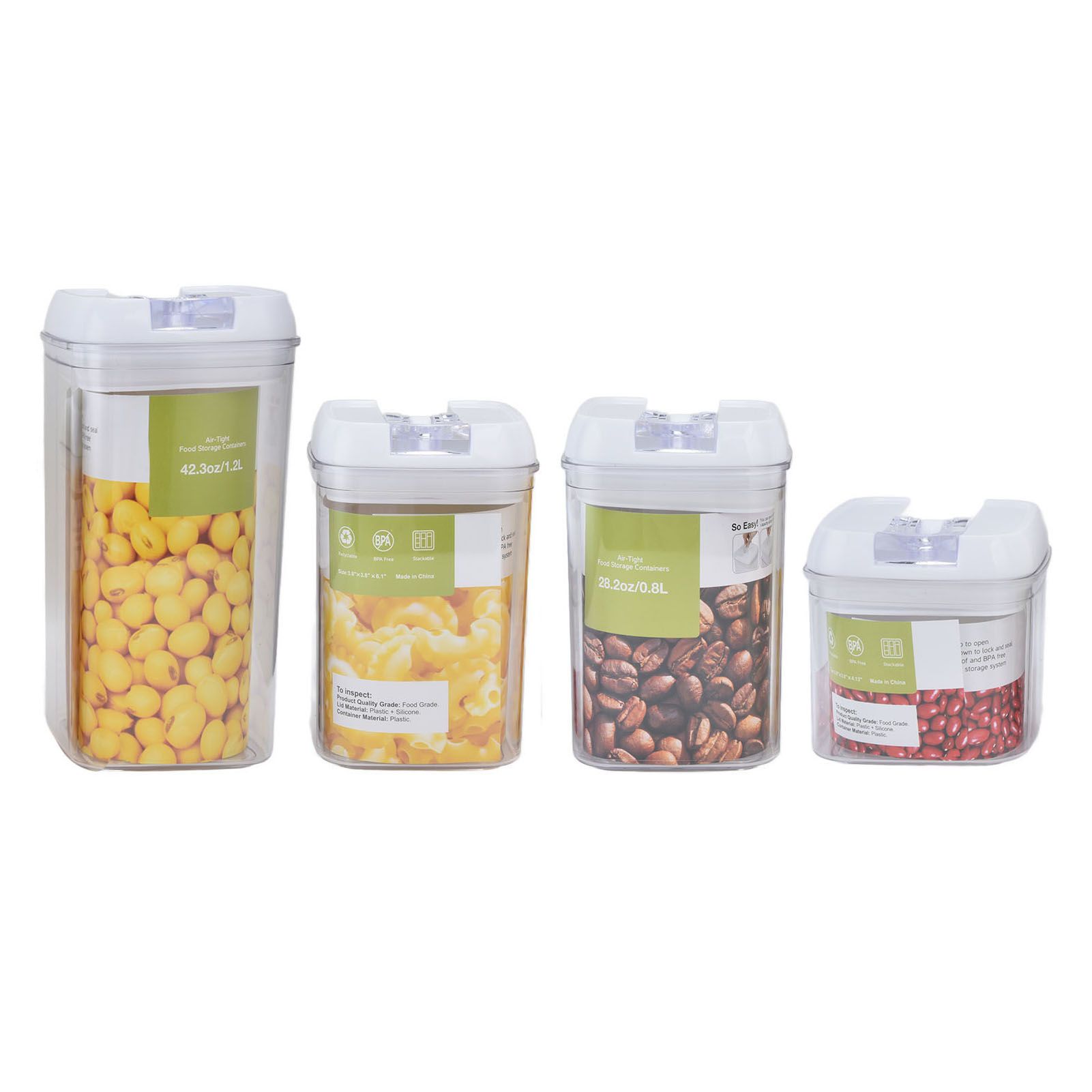4Pcs/Set Kitchen Storage Box Transparent Multifunctional Sealed Jar for Home view 4
