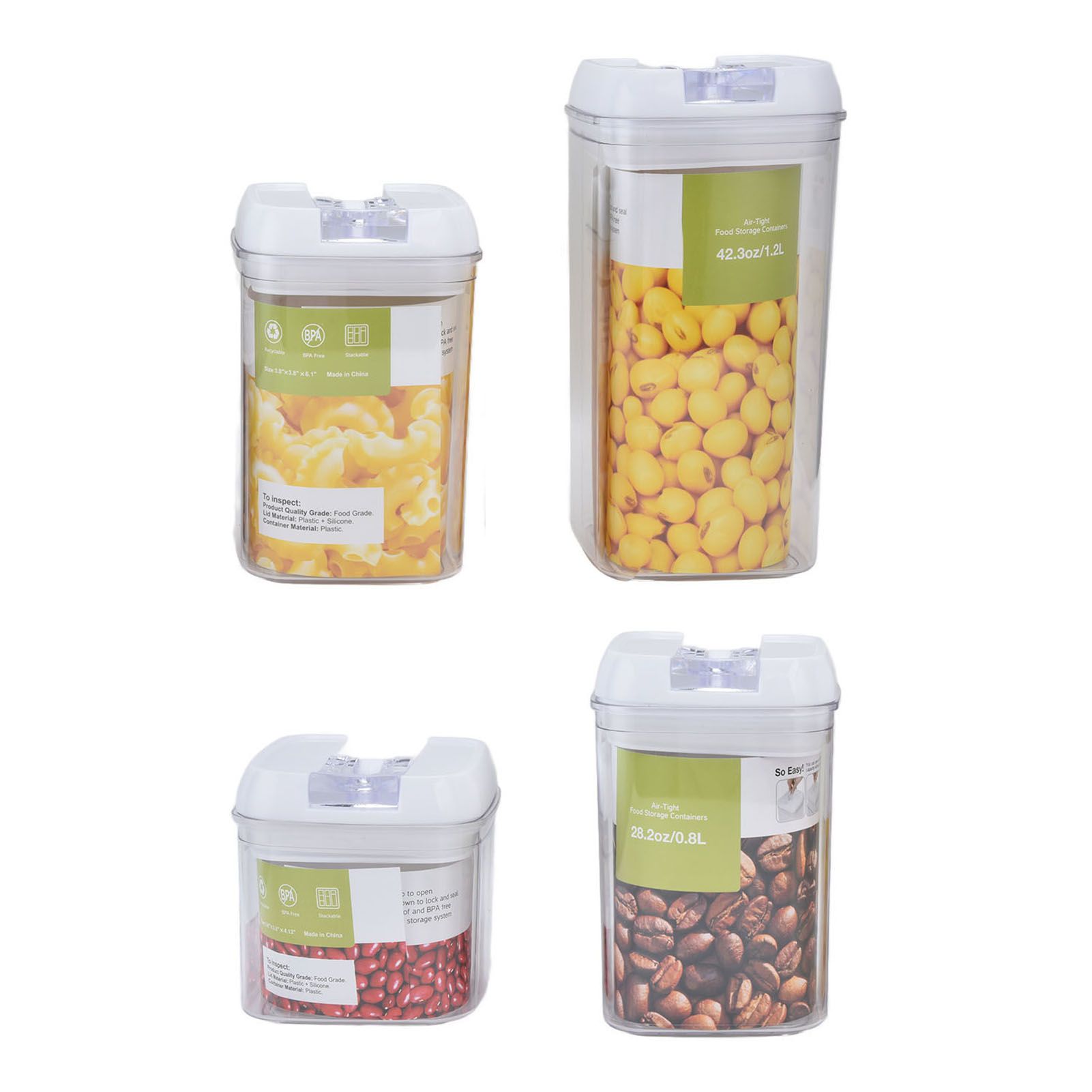 4Pcs/Set Kitchen Storage Box Transparent Multifunctional Sealed Jar for Home view 5