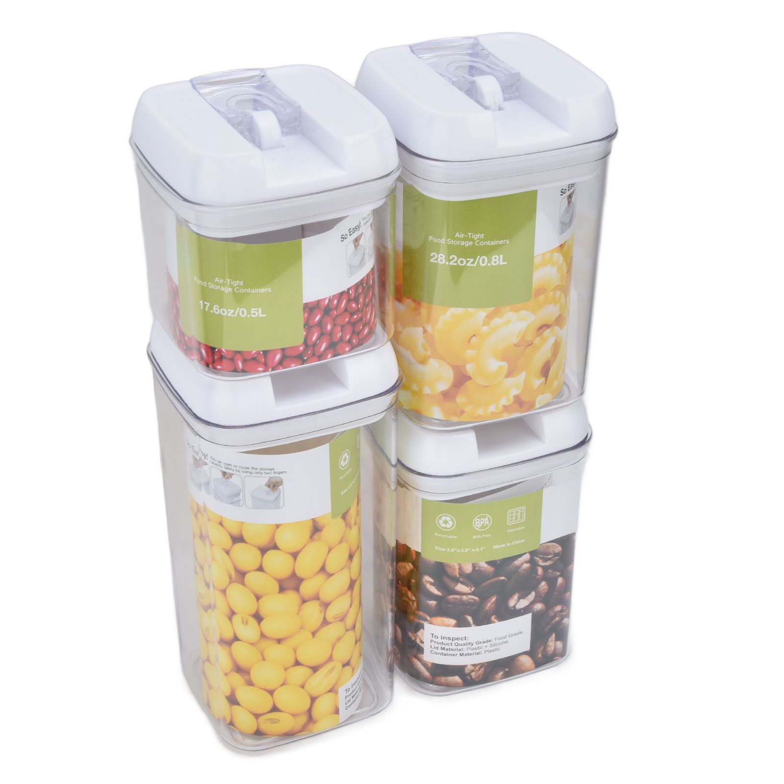 4Pcs/Set Kitchen Storage Box Transparent Multifunctional Sealed Jar for Home view 6