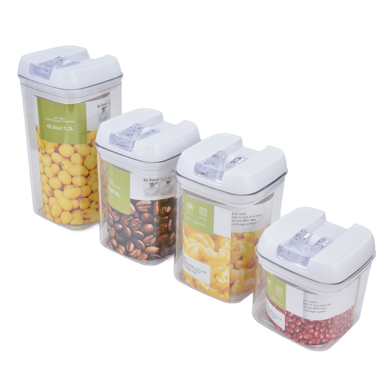 4Pcs/Set Kitchen Storage Box Transparent Multifunctional Sealed Jar for Home view 7