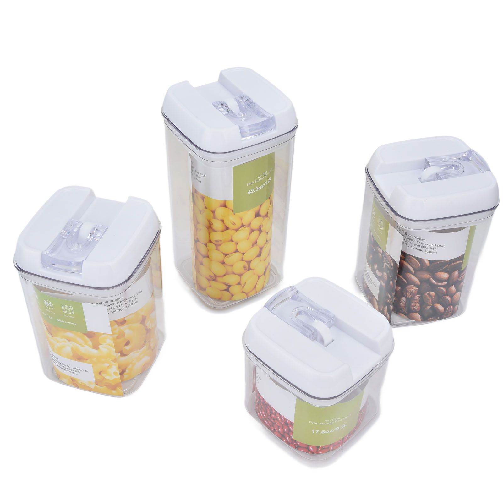 4Pcs/Set Kitchen Storage Box Transparent Multifunctional Sealed Jar for Home view 8
