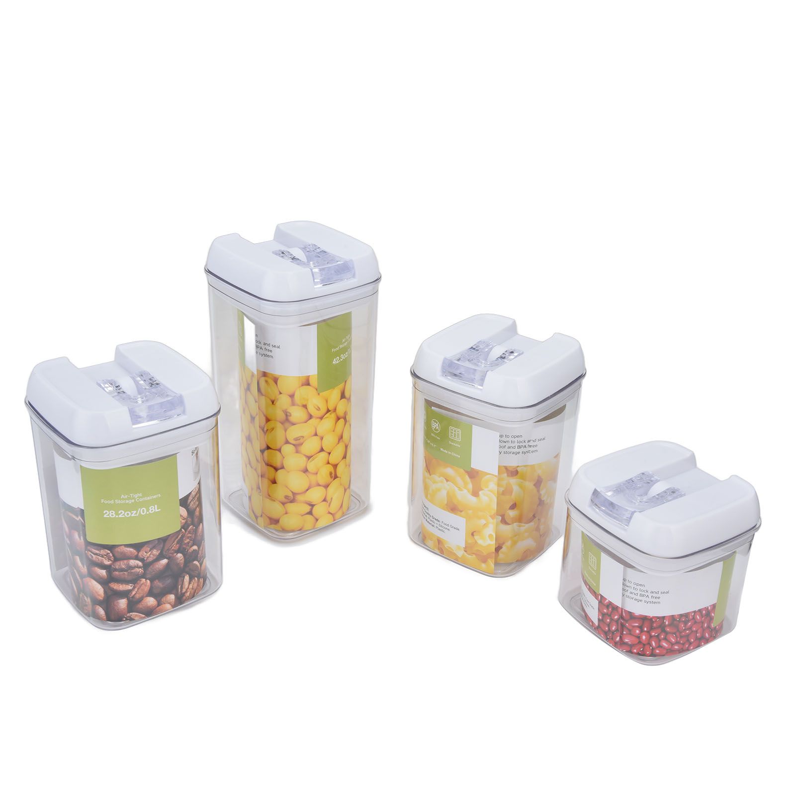 4Pcs/Set Kitchen Storage Box Transparent Multifunctional Sealed Jar for Home view 9
