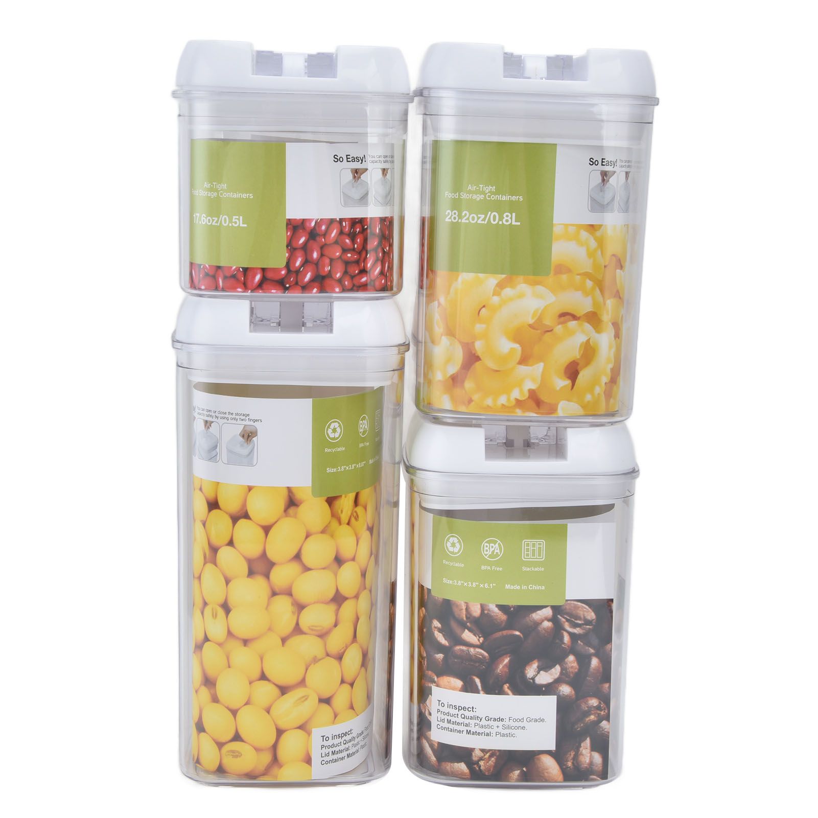 4Pcs/Set Kitchen Storage Box Transparent Multifunctional Sealed Jar for Home view 10