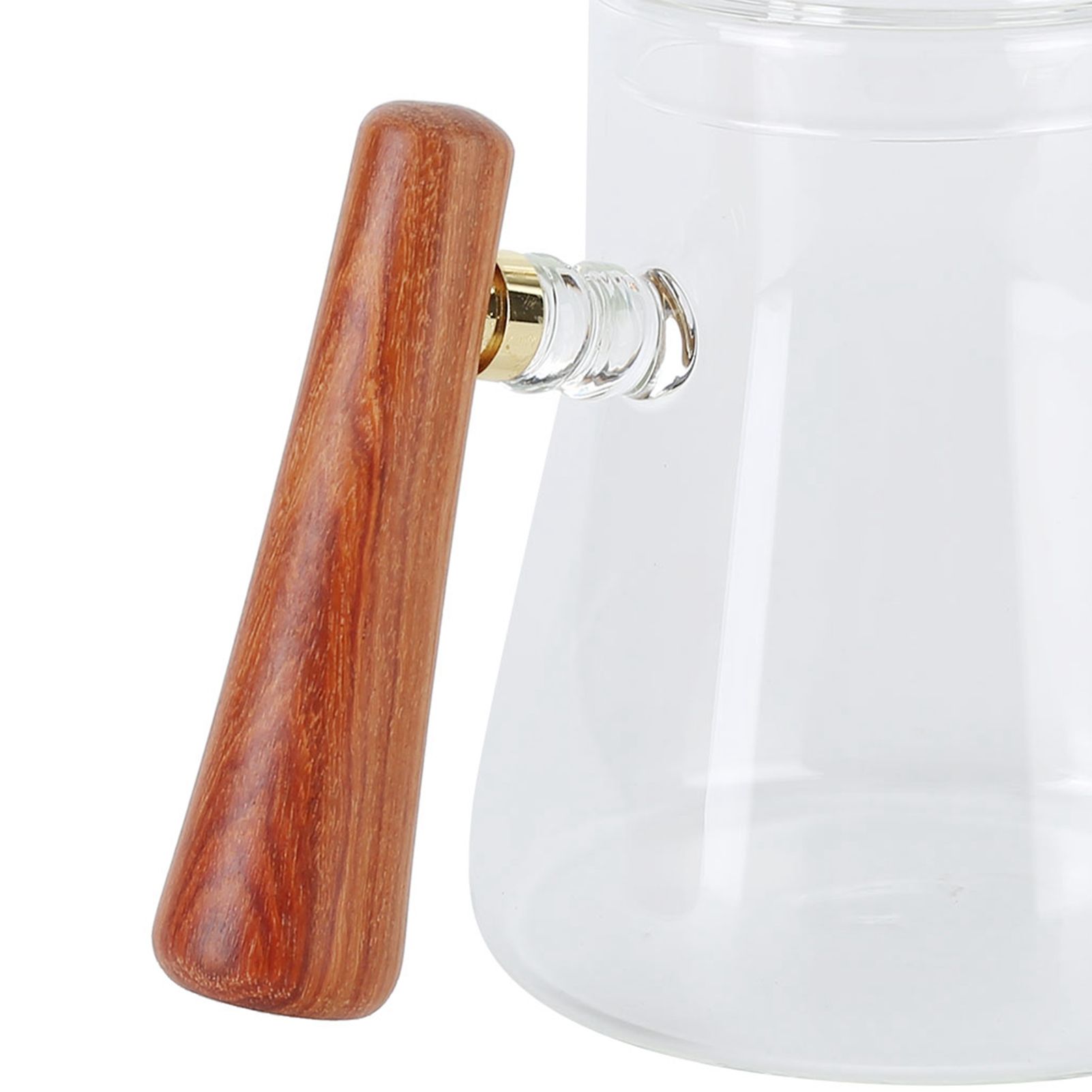 Coffee Kettle Pour Over High Borosilicate Glass Heat Resistant Round Wood view 13
