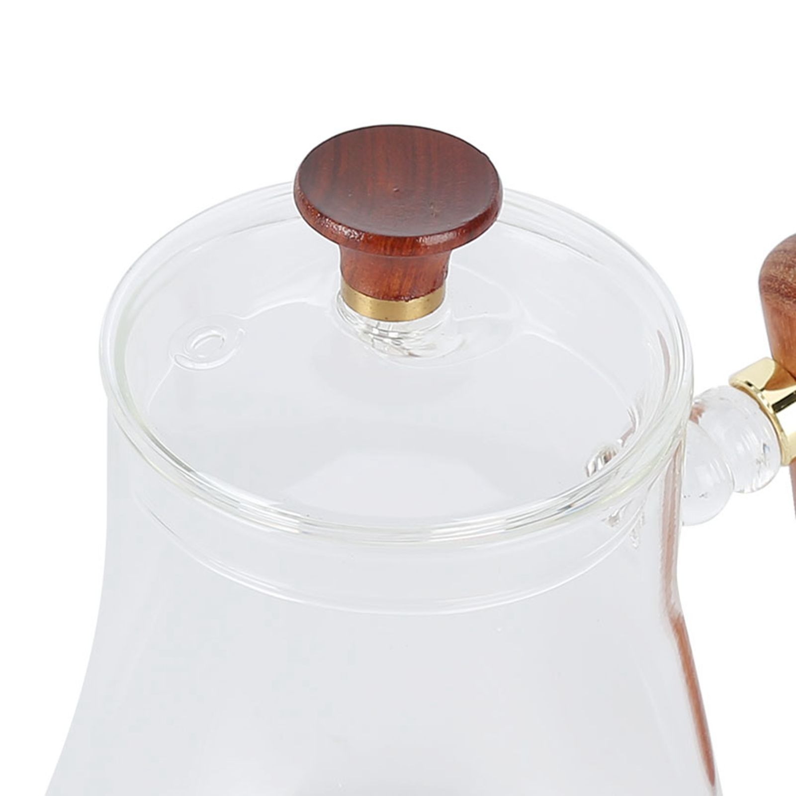 Coffee Kettle Pour Over High Borosilicate Glass Heat Resistant Round Wood view 14