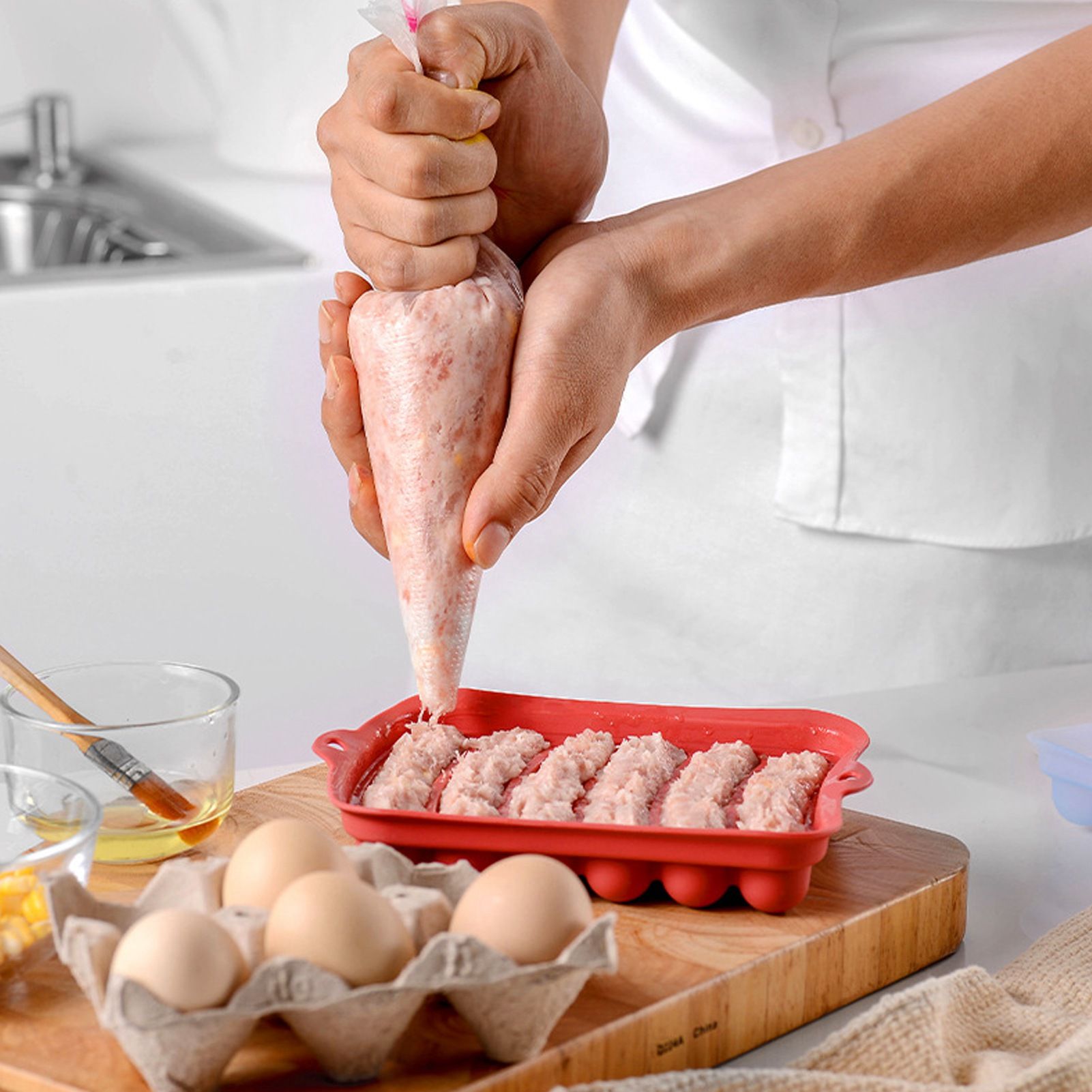 Sausage Mold Food Grade Silicone Nonstick Sausage Maker Molds Homemade Hot view 11
