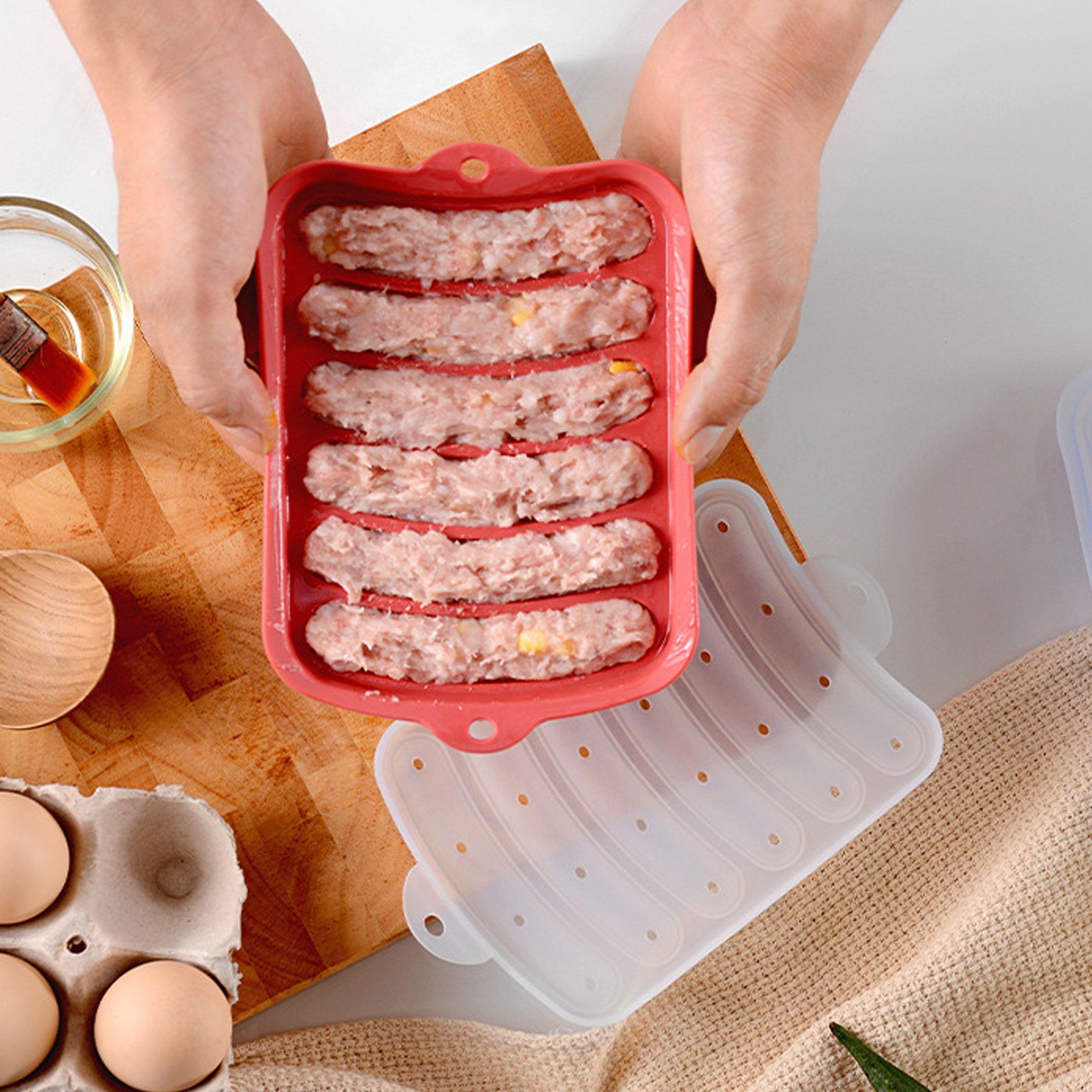 Sausage Mold Food Grade Silicone Nonstick Sausage Maker Molds Homemade Hot view 12