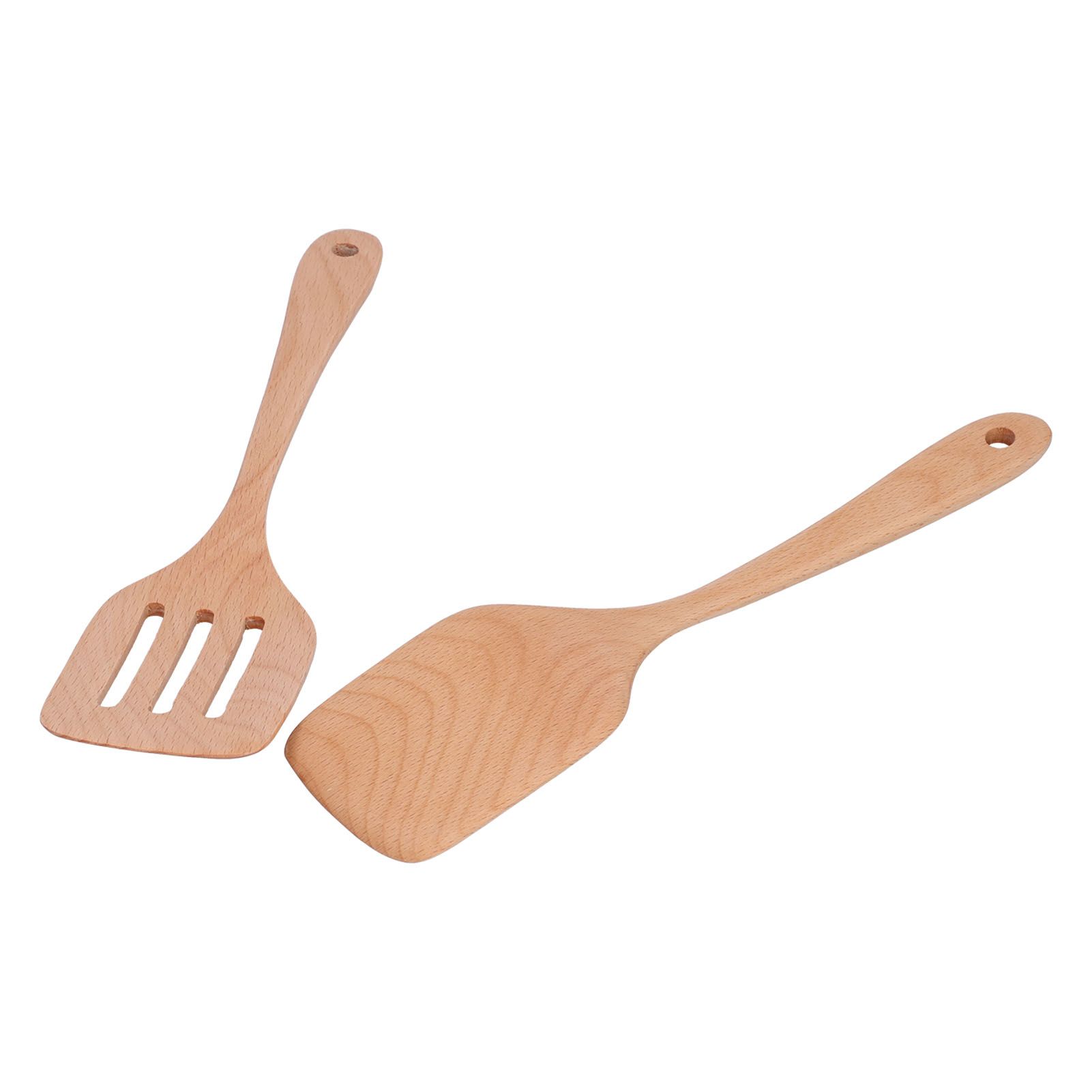2Pcs Kitchen Turner Spatula Set Wooden Environmentally Friendly High view 2