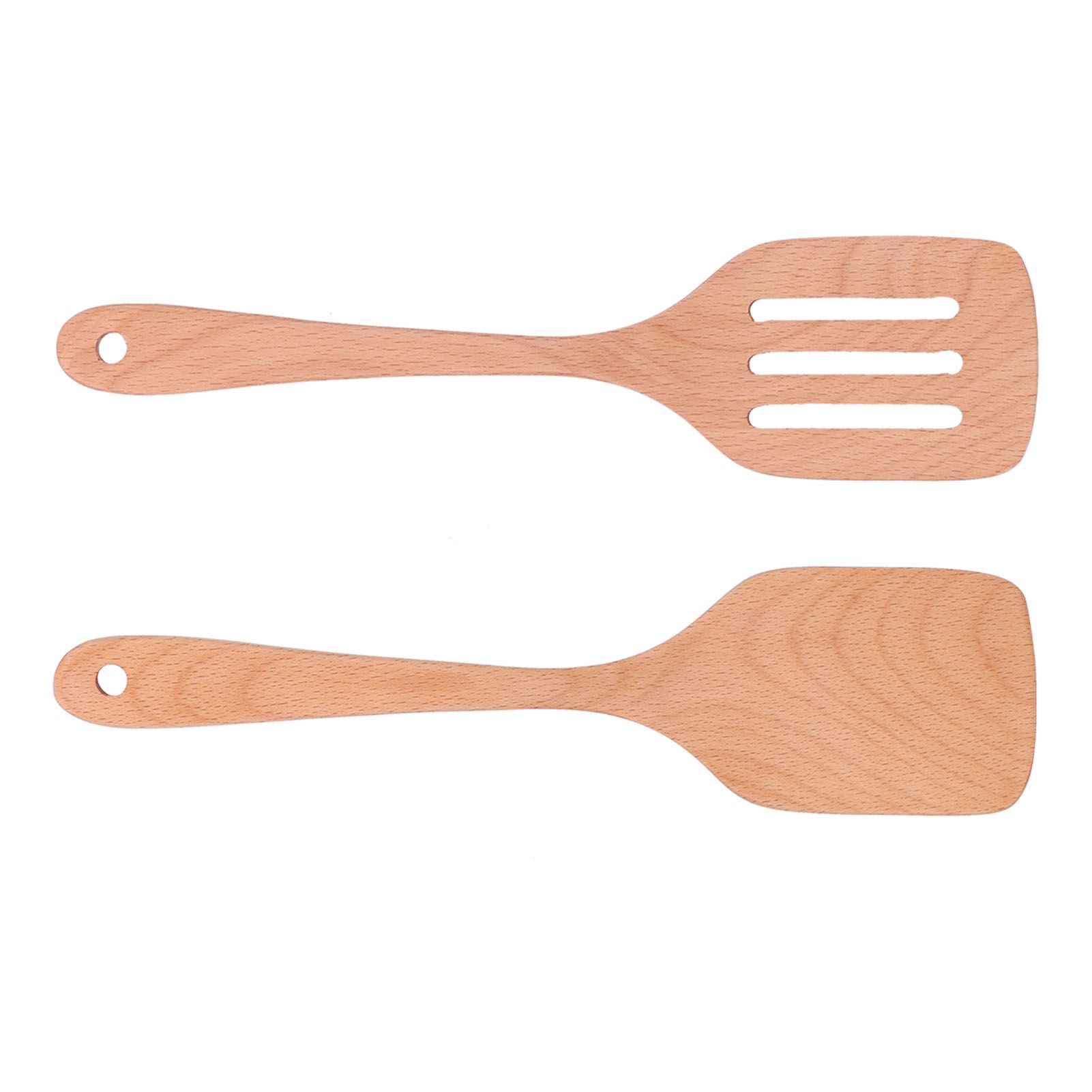2Pcs Kitchen Turner Spatula Set Wooden Environmentally Friendly High view 4
