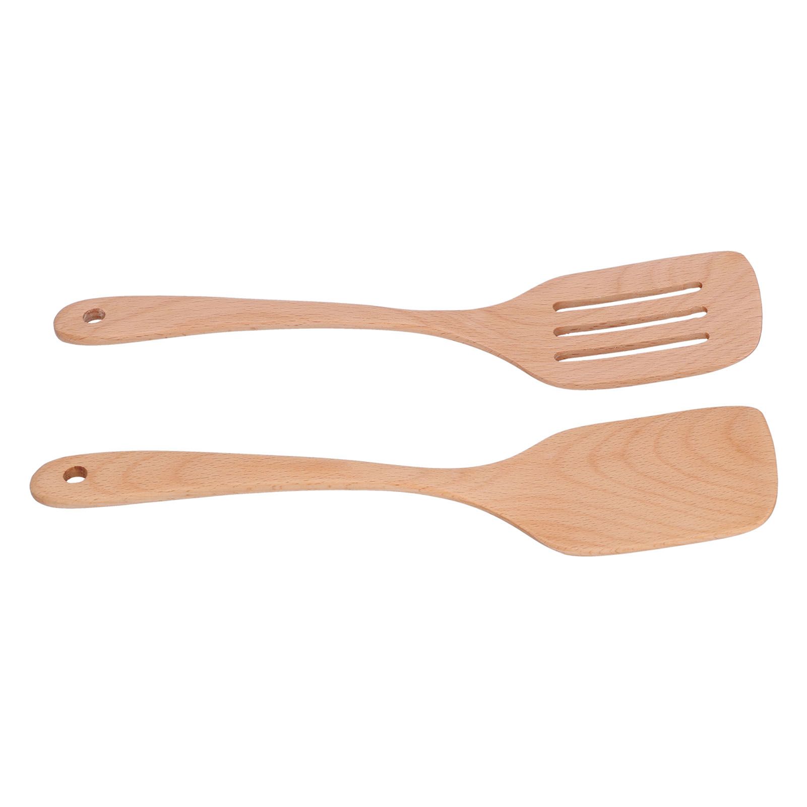 2Pcs Kitchen Turner Spatula Set Wooden Environmentally Friendly High view 9