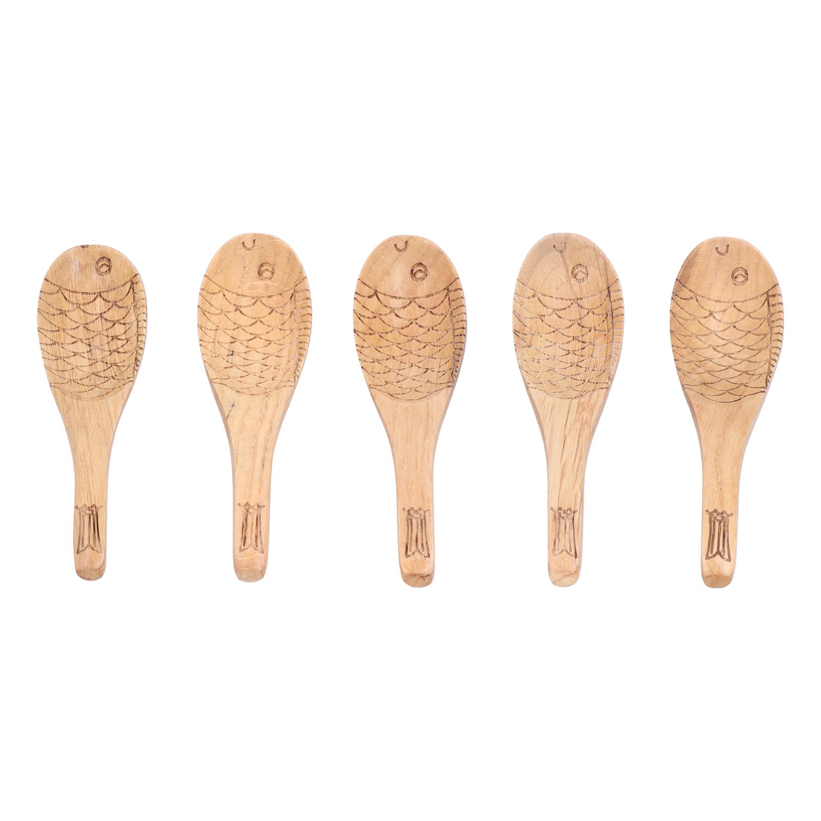 5Pcs Fish‑shaped Carved Rice Spoon Soup Spoon It Means More Than Every Year view 2