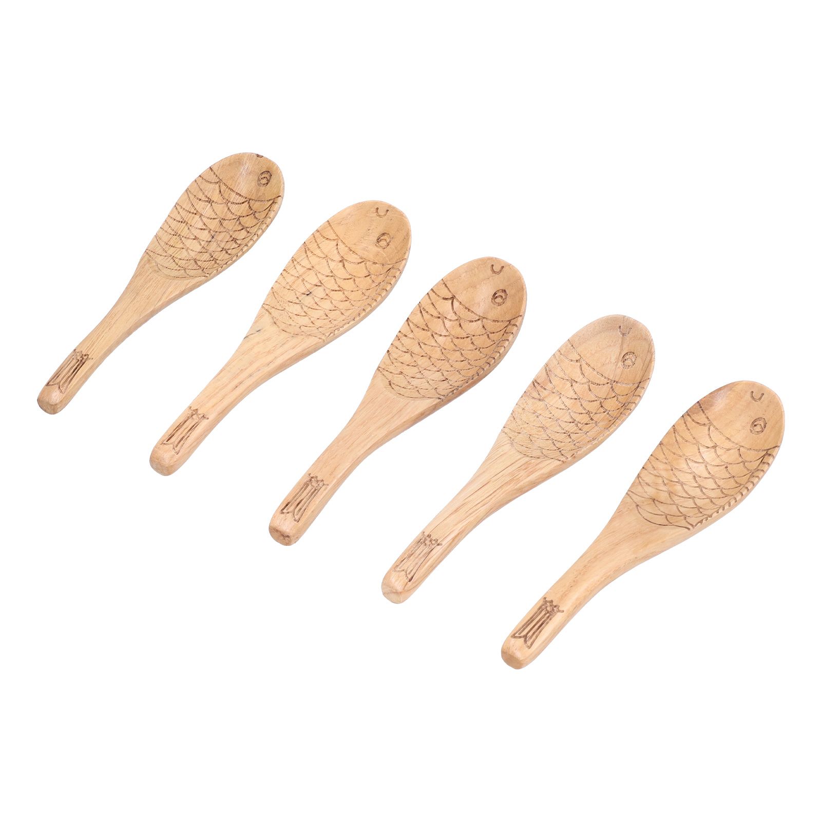 5Pcs Fish‑shaped Carved Rice Spoon Soup Spoon It Means More Than Every Year view 3