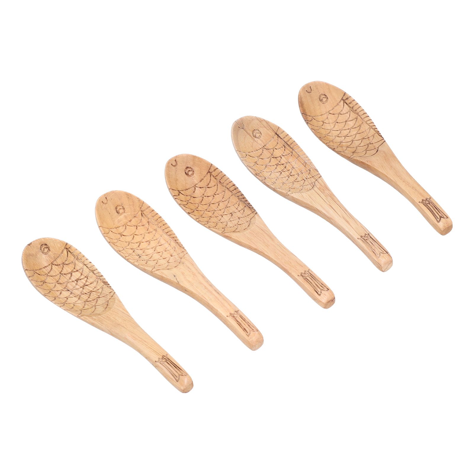 5Pcs Fish‑shaped Carved Rice Spoon Soup Spoon It Means More Than Every Year view 5