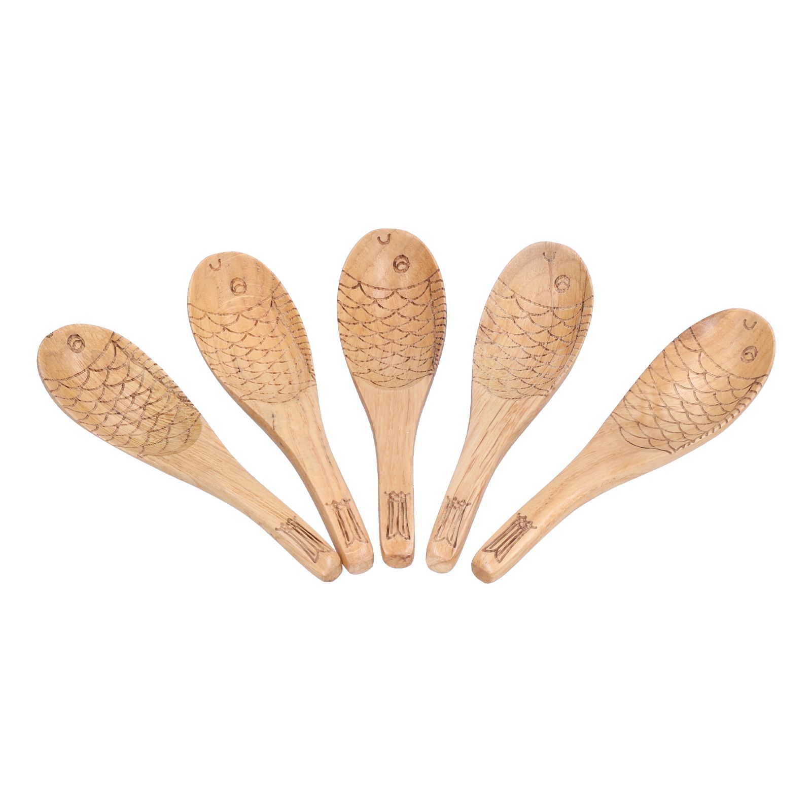 5Pcs Fish‑shaped Carved Rice Spoon Soup Spoon It Means More Than Every Year view 7
