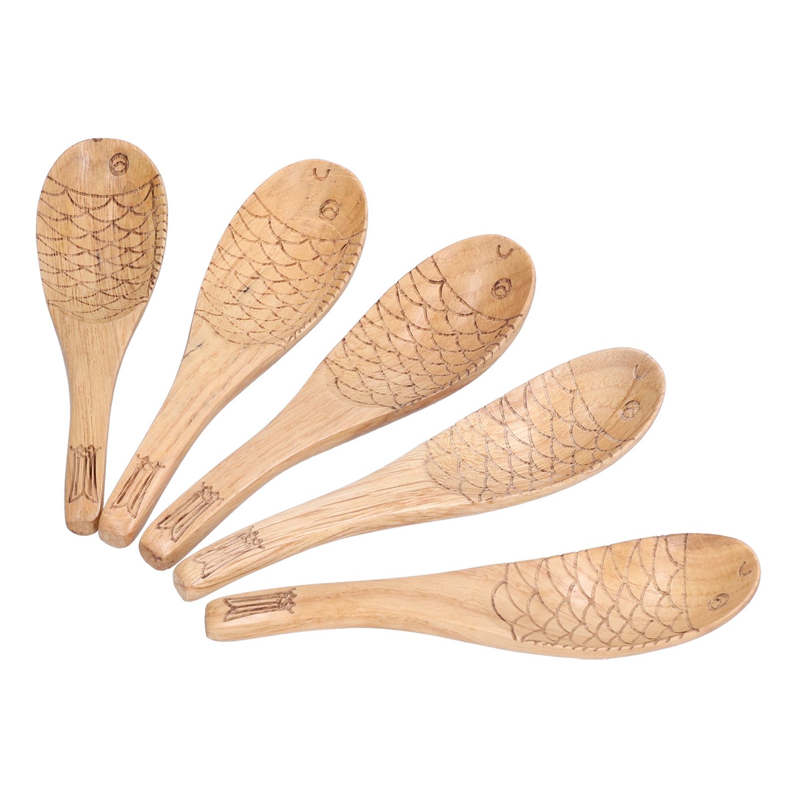 5Pcs Fish‑shaped Carved Rice Spoon Soup Spoon It Means More Than Every Year view 8