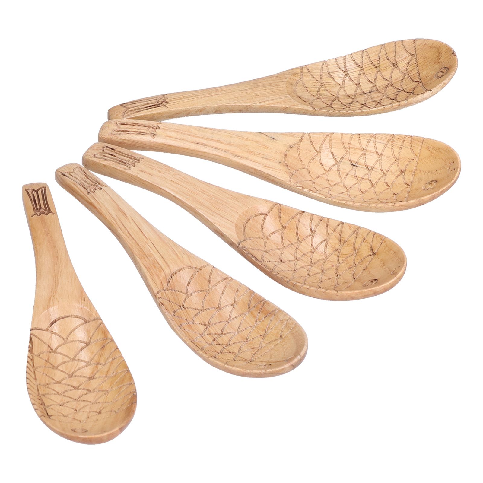 5Pcs Fish‑shaped Carved Rice Spoon Soup Spoon It Means More Than Every Year view 9