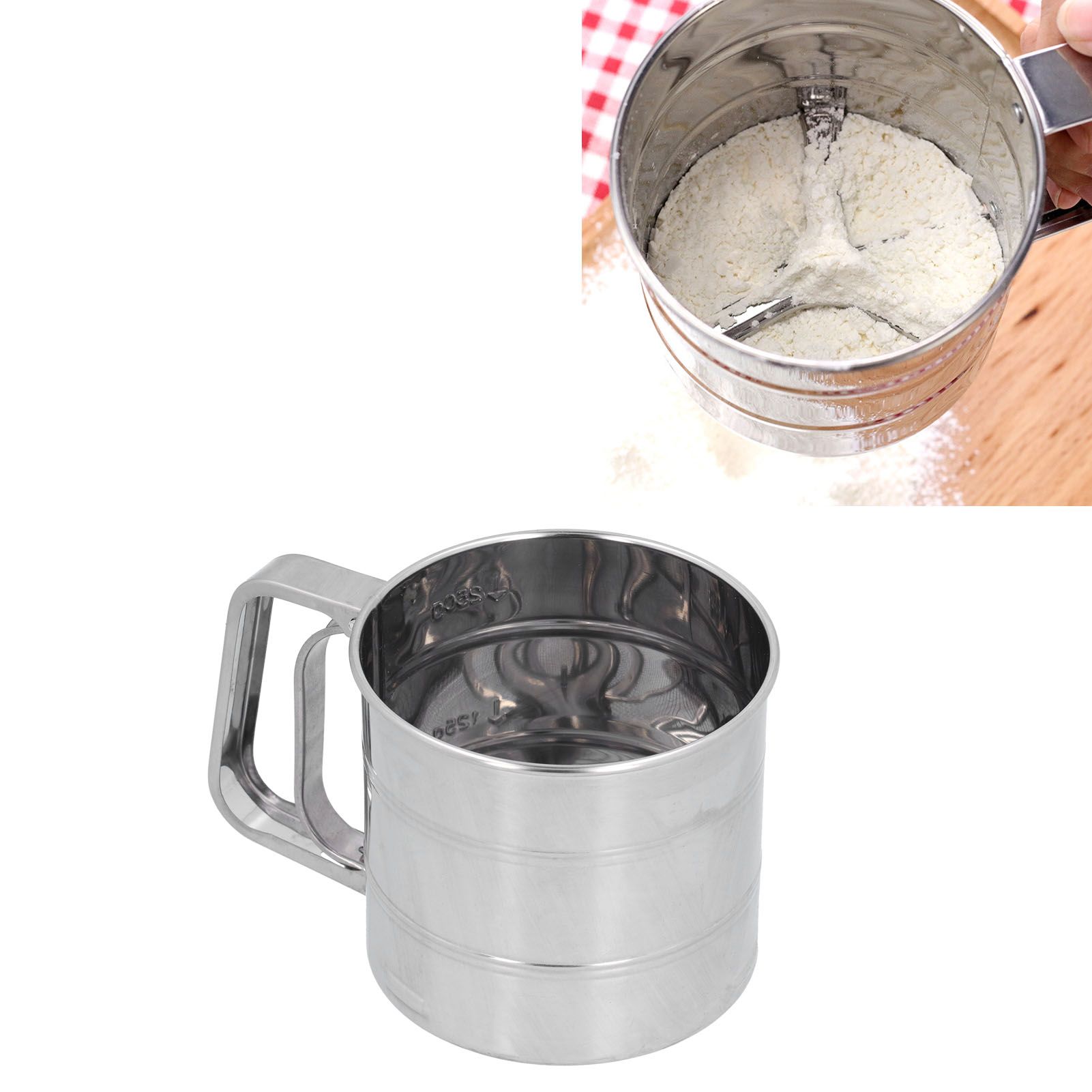 Stainless Steel Flour Sifter Baking Sugar Sifter Hand Held Sifter for Flour view 12