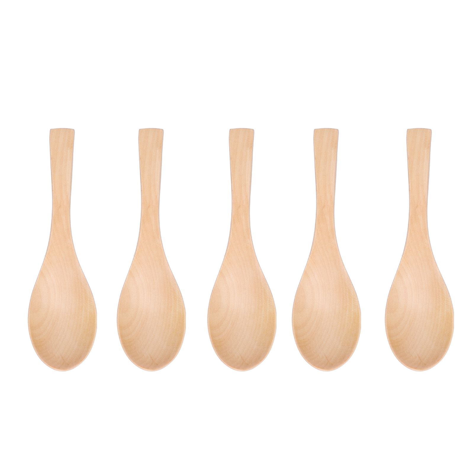 5Pcs Natural Wooden Soup Spoon with Hook The Bowl Hand Polished Japanese view 9