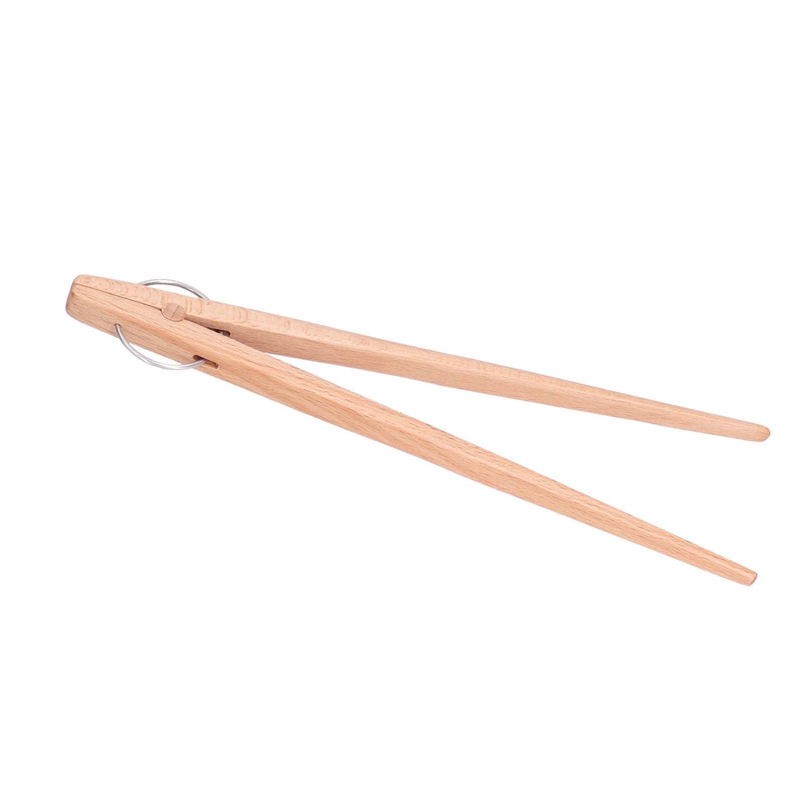 Bread Tongs Kitchen Wooden Baking Food Salad Fruits Tongs Cooking Tool Kitchen view 2