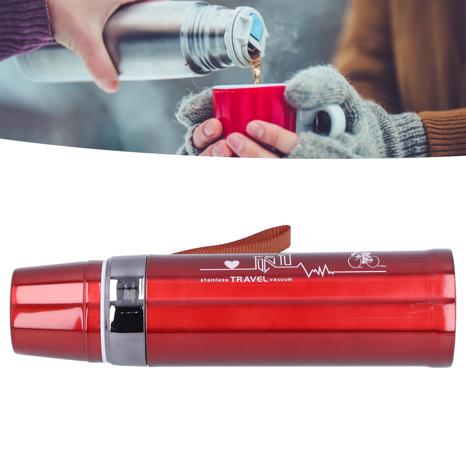 750ml Thermal Cup 304 Stainless Steel Portable Insulated Keep Cold and Hot view 12