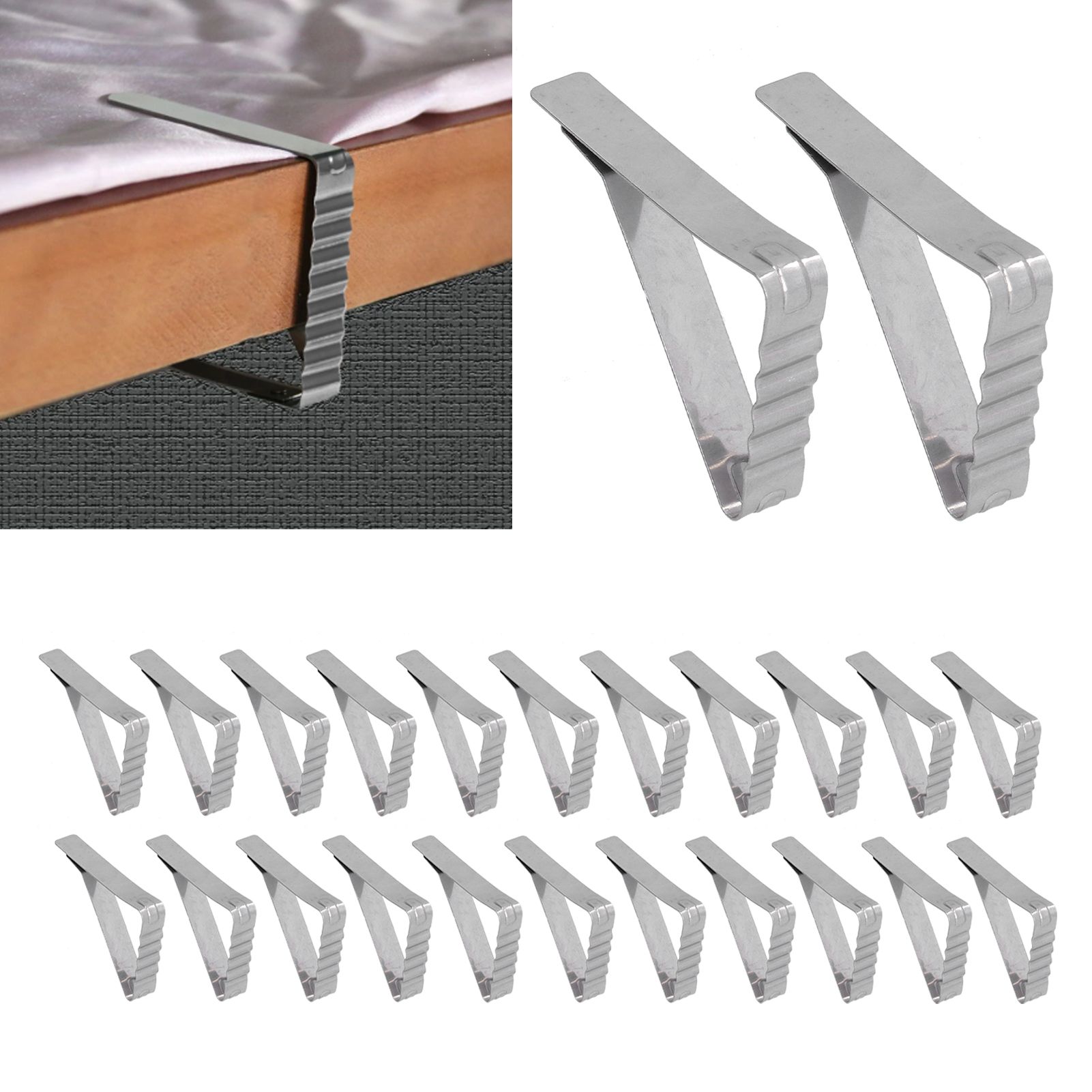 24pcs Table Cloth Holder Stainless Steel Stable Durable Table Cloth Clip for view 11