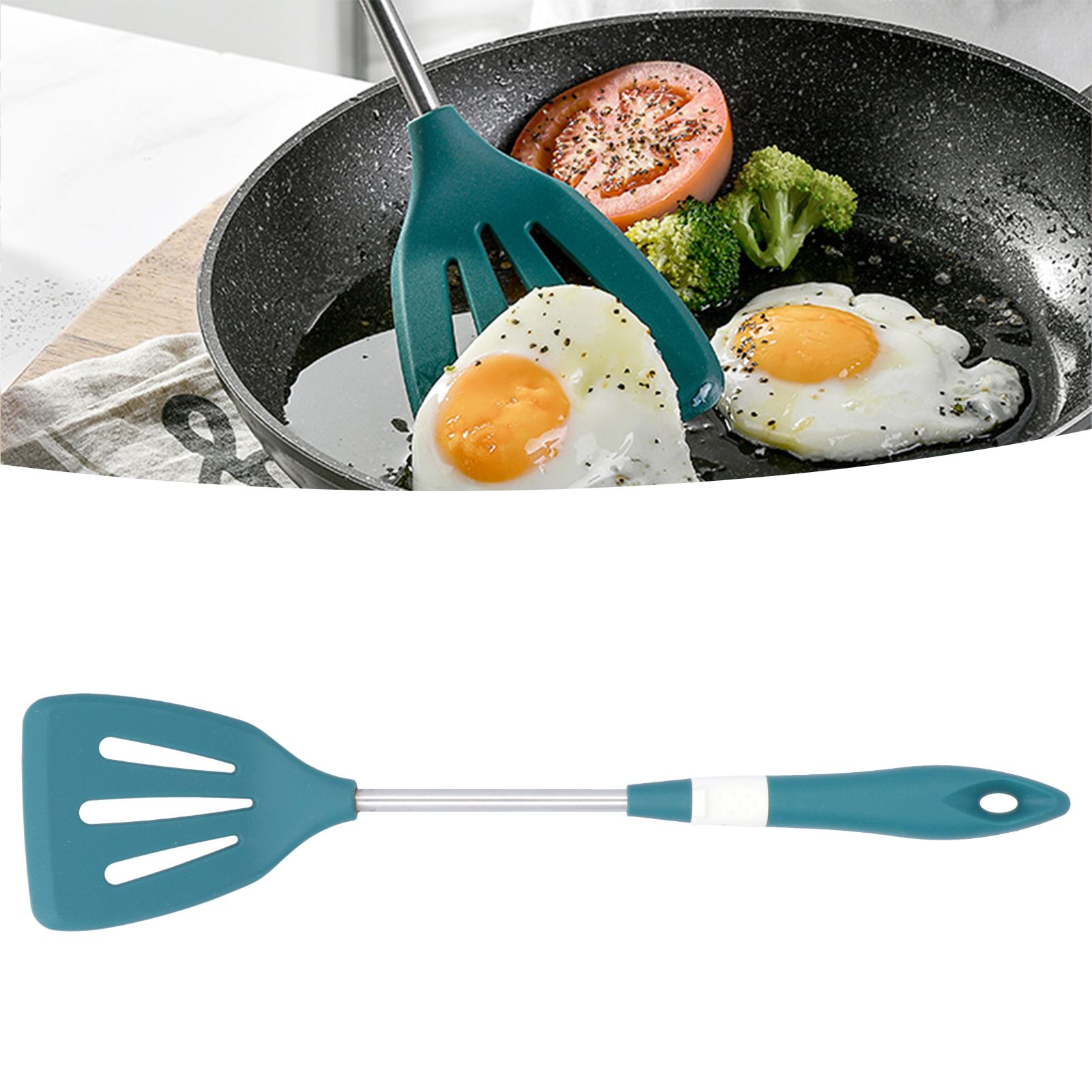 Silicone Cooking Utensils Silicone Stainless Steel Heat Insulation Anti view 11