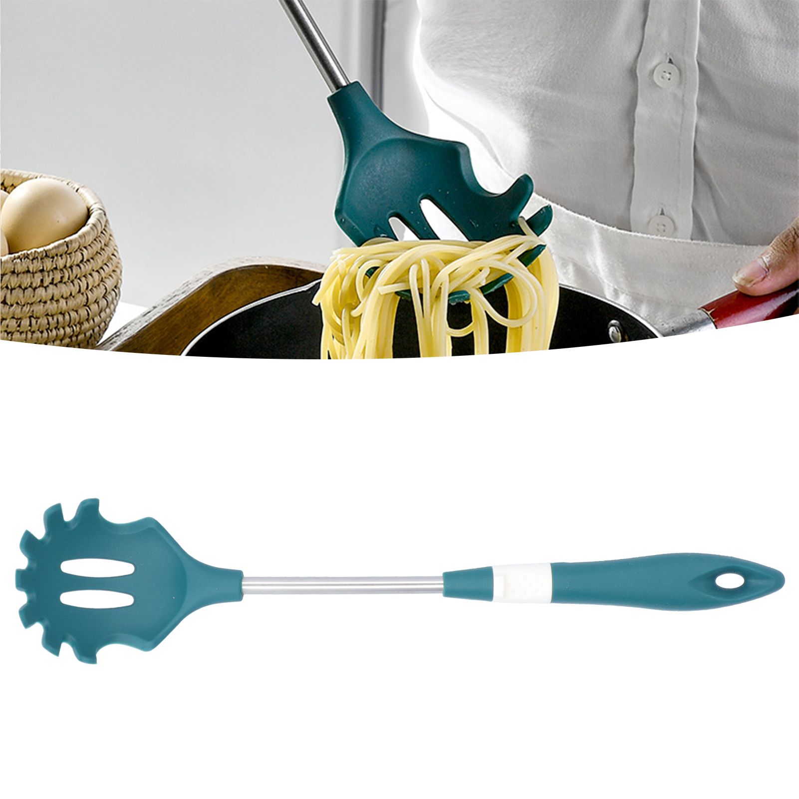 Silicone Cooking Utensils Silicone Stainless Steel Heat Insulation Anti view 11