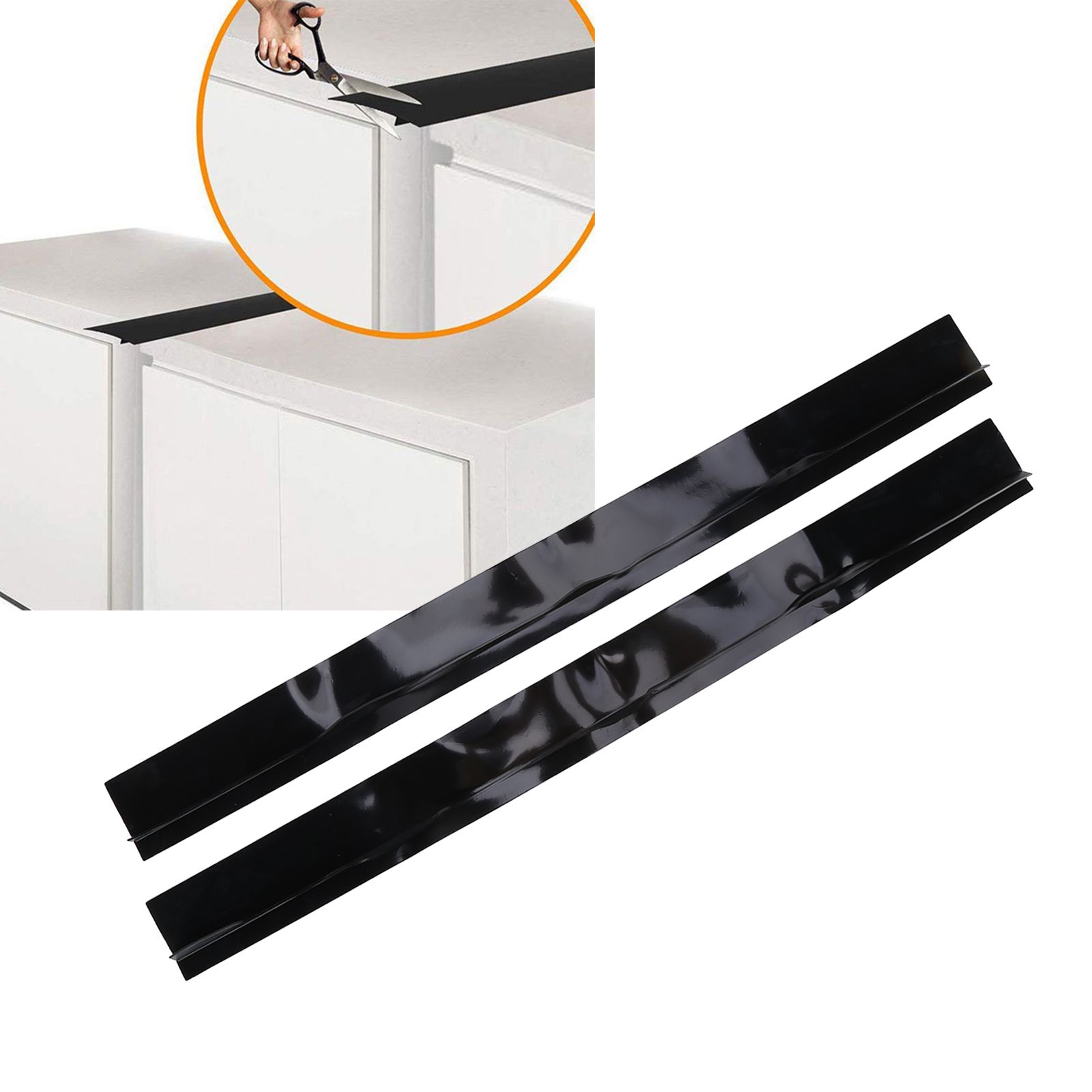 2Pcs 25in Black Stove Counter Cover Silicone Oil‑Proof Stain‑Proof Stove Gap view 12