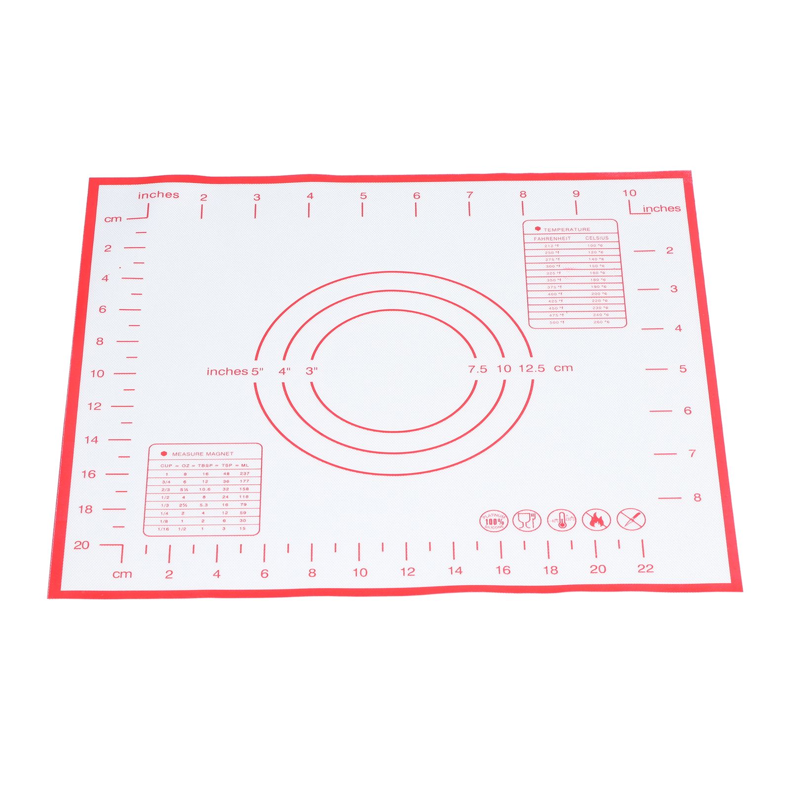 Baking Mat Silicone Non Slip Heat Resistant Dough Mat with Scale for Home view 5