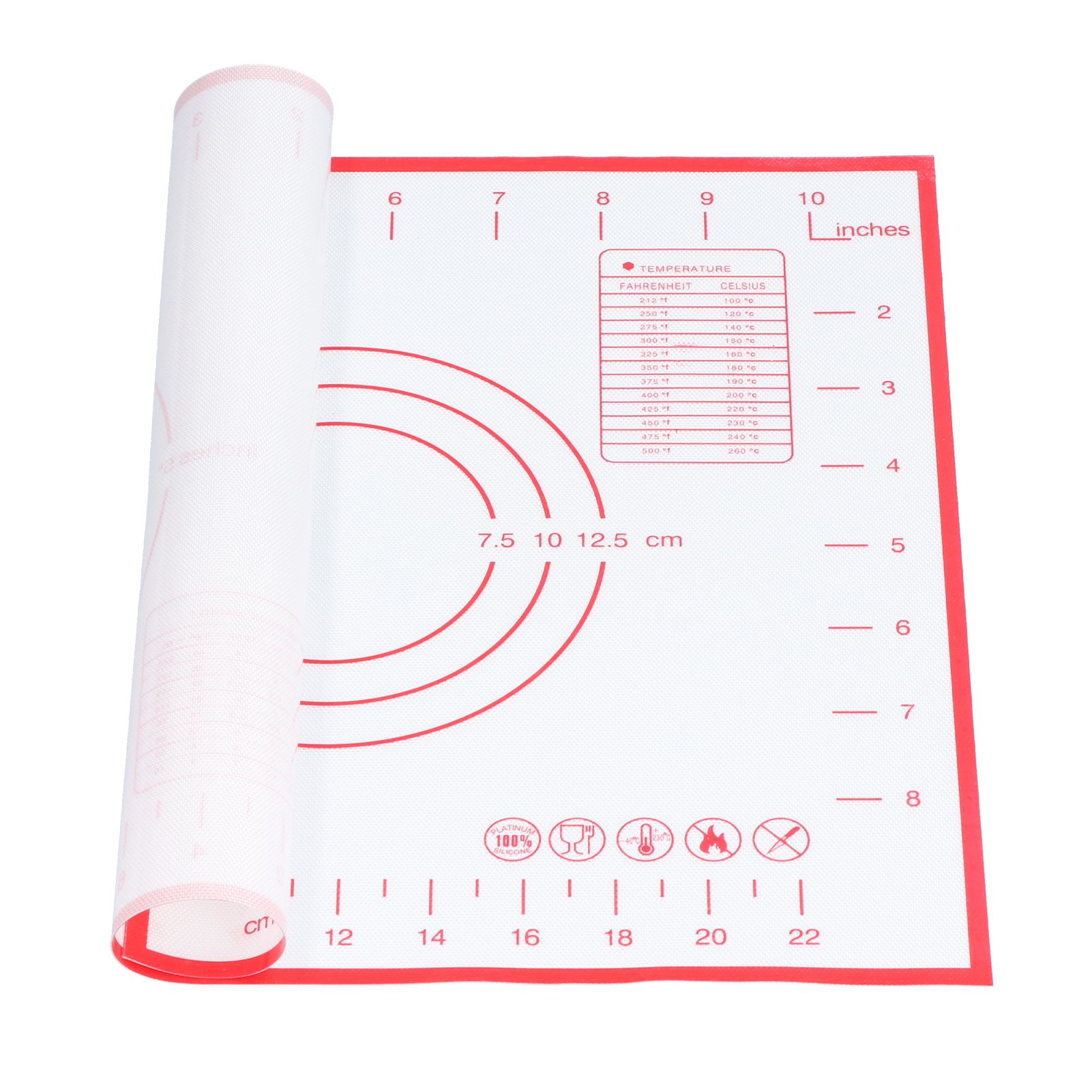 Baking Mat Silicone Non Slip Heat Resistant Dough Mat with Scale for Home view 9